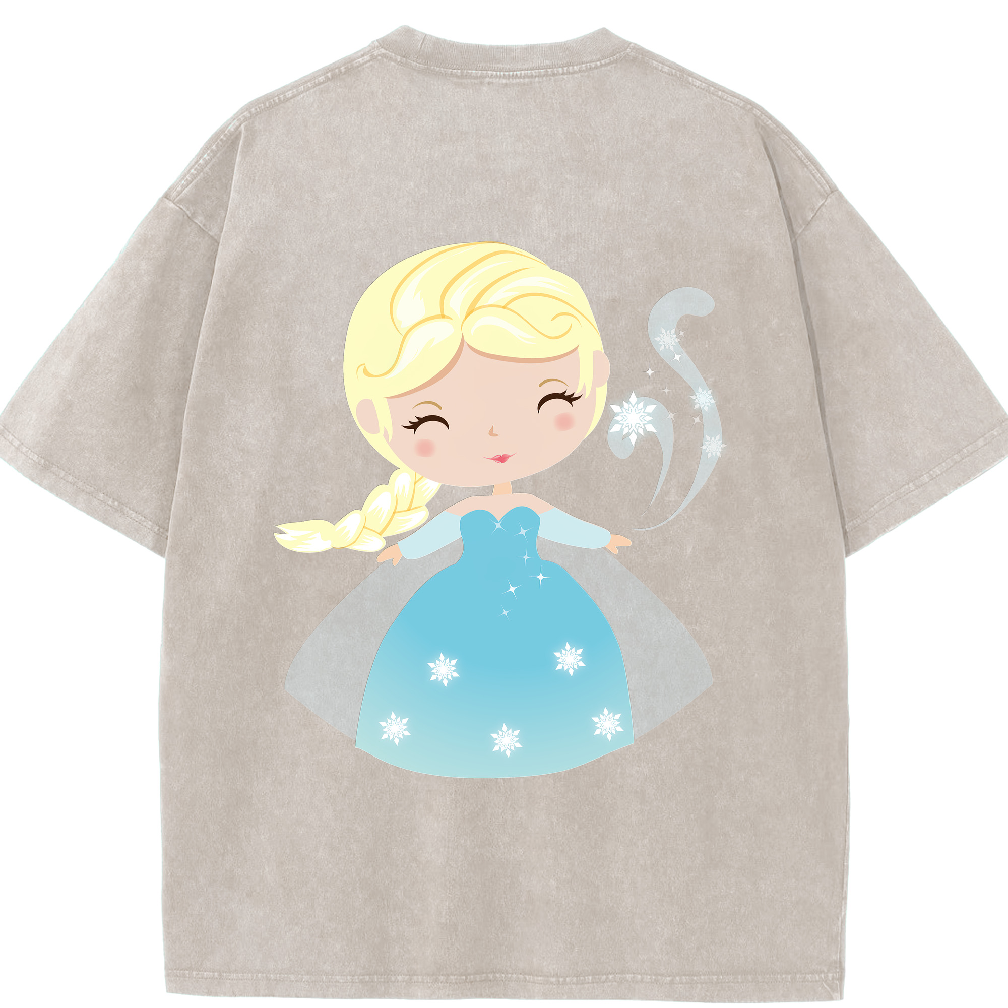 （画像用） アナと雪の女王 アンナ エルサ Frozen Anna Elsa 綿100% ヴィンテージ風 半袖Tシャツ（背面プリント）