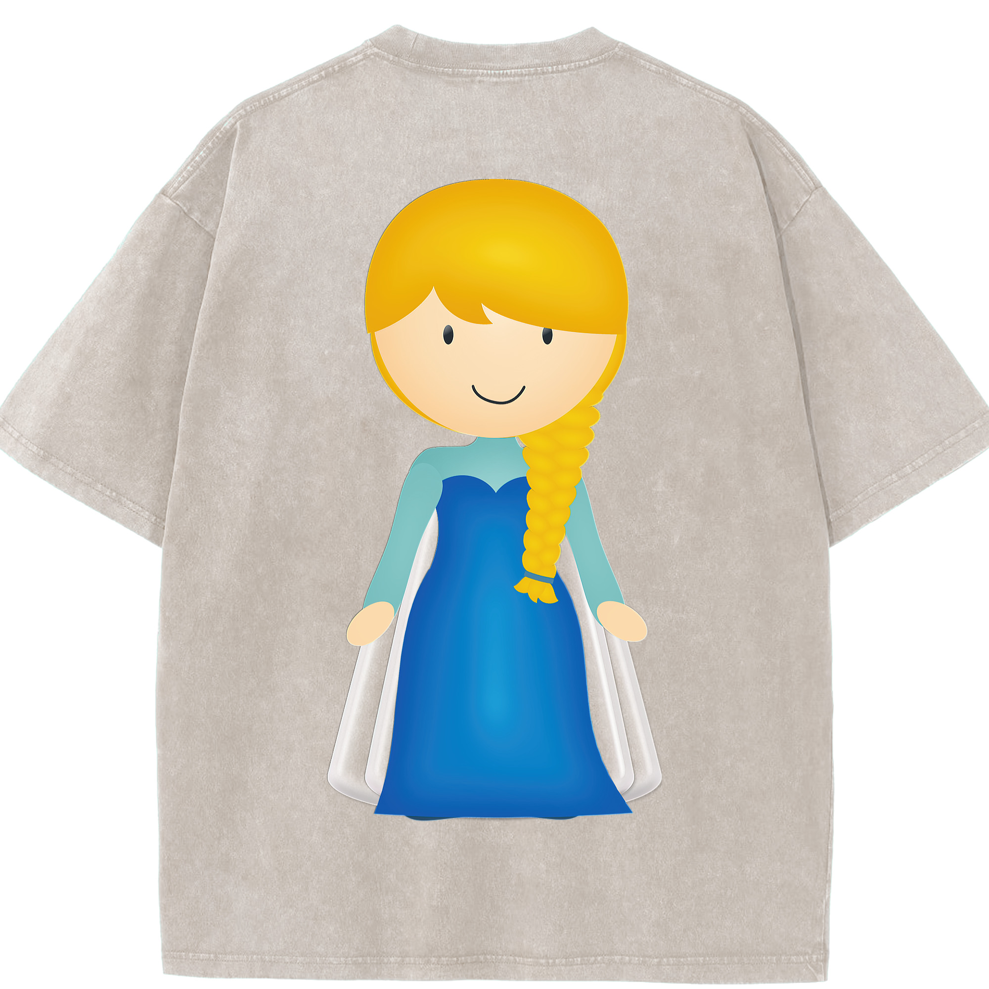 （画像用） アナと雪の女王 アンナ エルサ Frozen Anna Elsa 綿100% ヴィンテージ風 半袖Tシャツ（背面プリント）