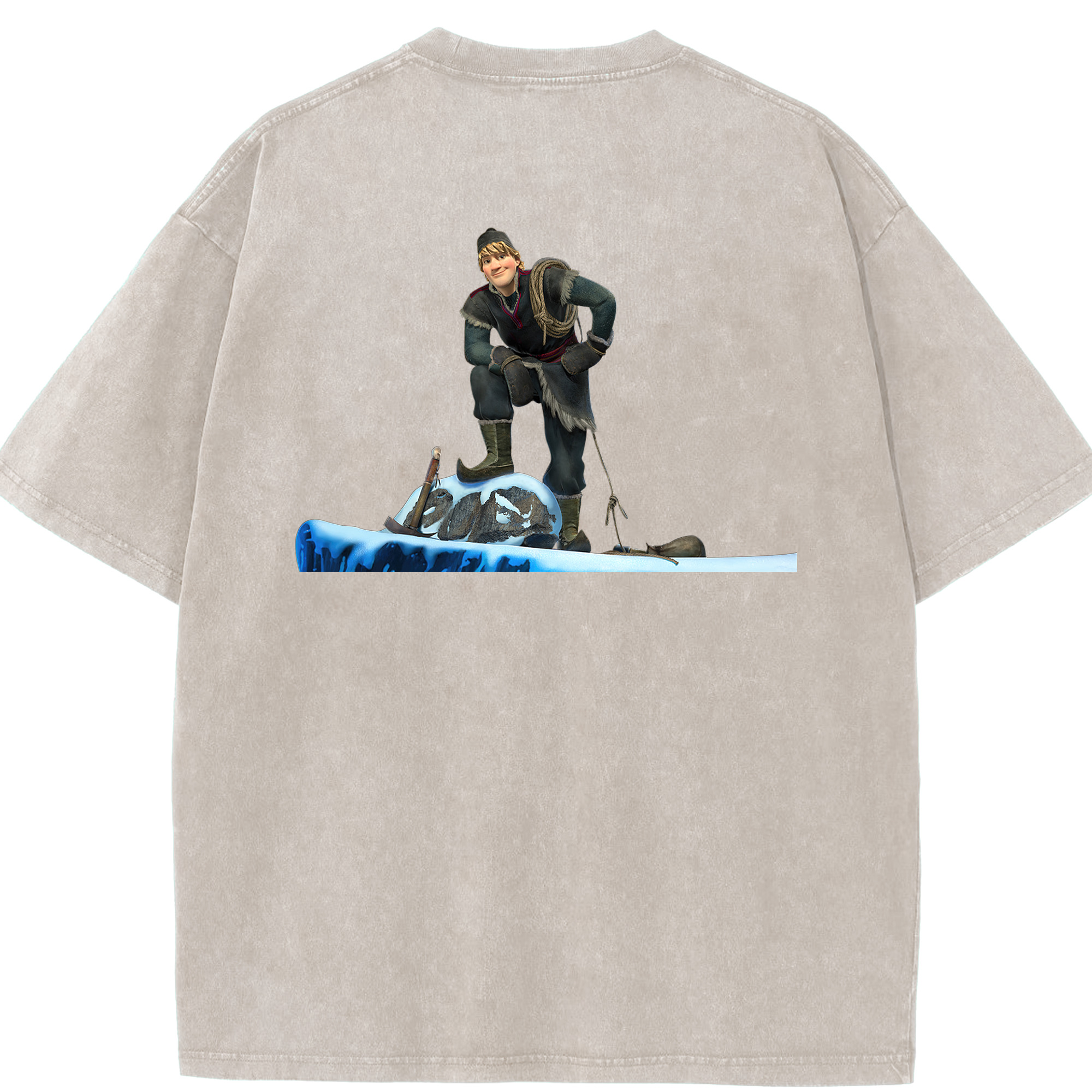 （画像用） アナと雪の女王 アンナ エルサ Frozen Anna Elsa 綿100% ヴィンテージ風 半袖Tシャツ（背面プリント）