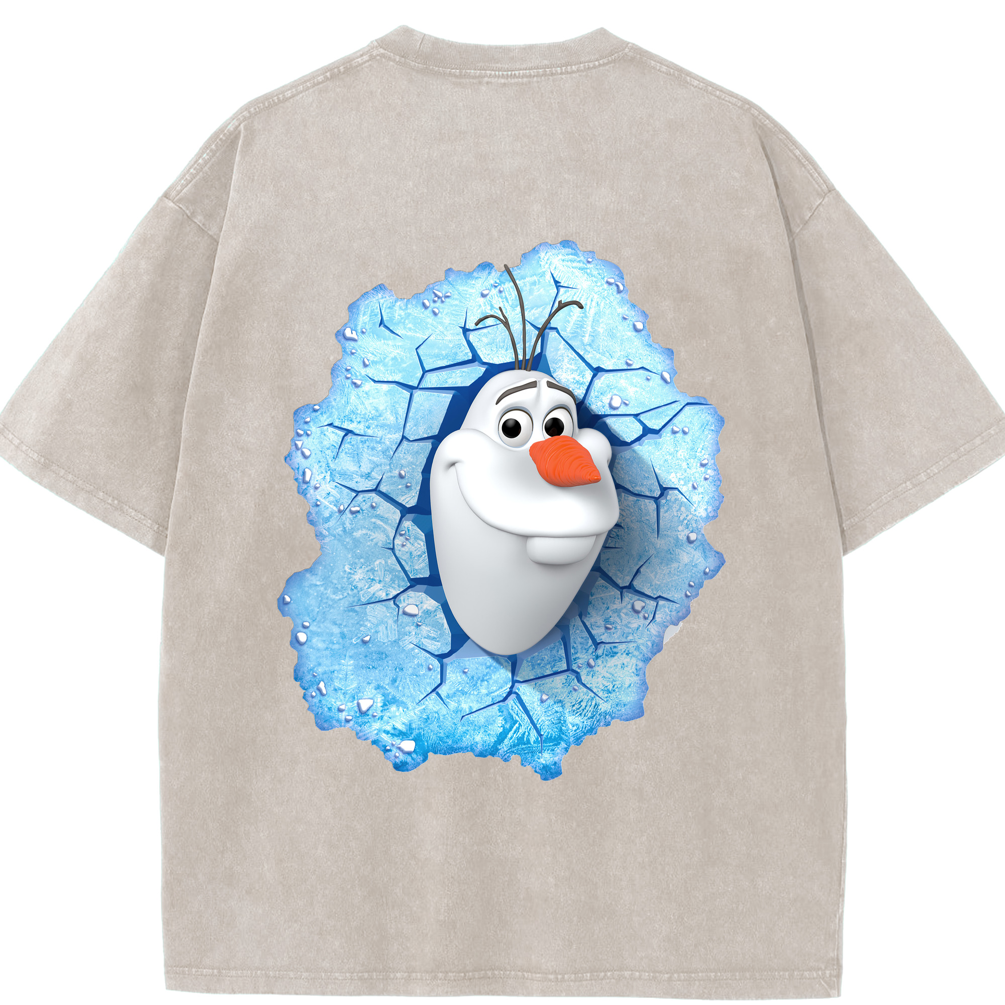 （画像用） アナと雪の女王 アンナ エルサ Frozen Anna Elsa 綿100% ヴィンテージ風 半袖Tシャツ（背面プリント）