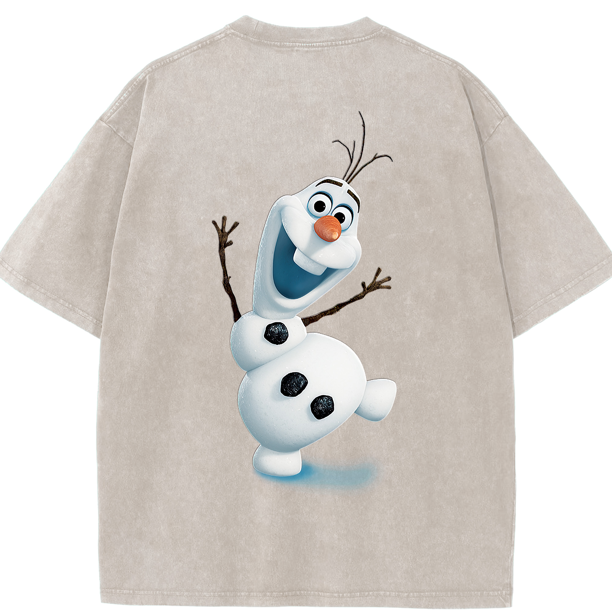 （画像用） アナと雪の女王 アンナ エルサ Frozen Anna Elsa 綿100% ヴィンテージ風 半袖Tシャツ（背面プリント）