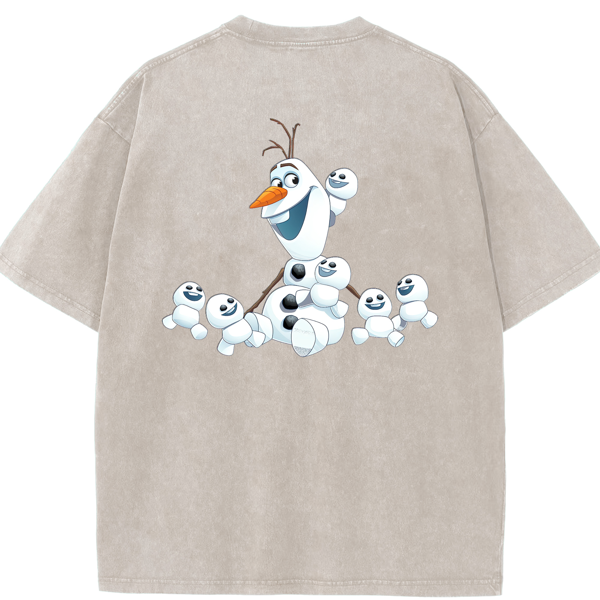 （画像用） アナと雪の女王 アンナ エルサ Frozen Anna Elsa 綿100% ヴィンテージ風 半袖Tシャツ（背面プリント）