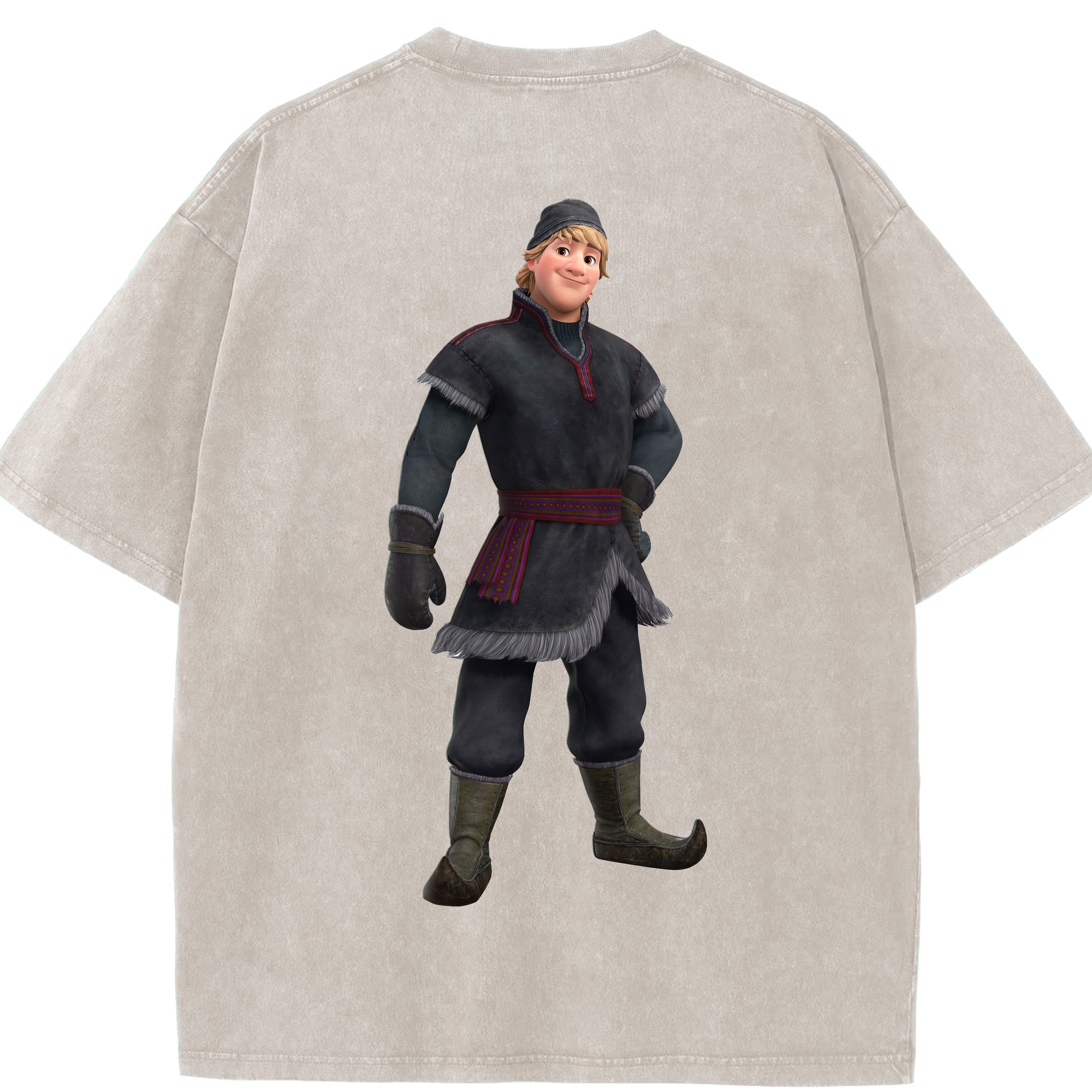 （画像用） アナと雪の女王 アンナ エルサ Frozen Anna Elsa 綿100% ヴィンテージ風 半袖Tシャツ（背面プリント）