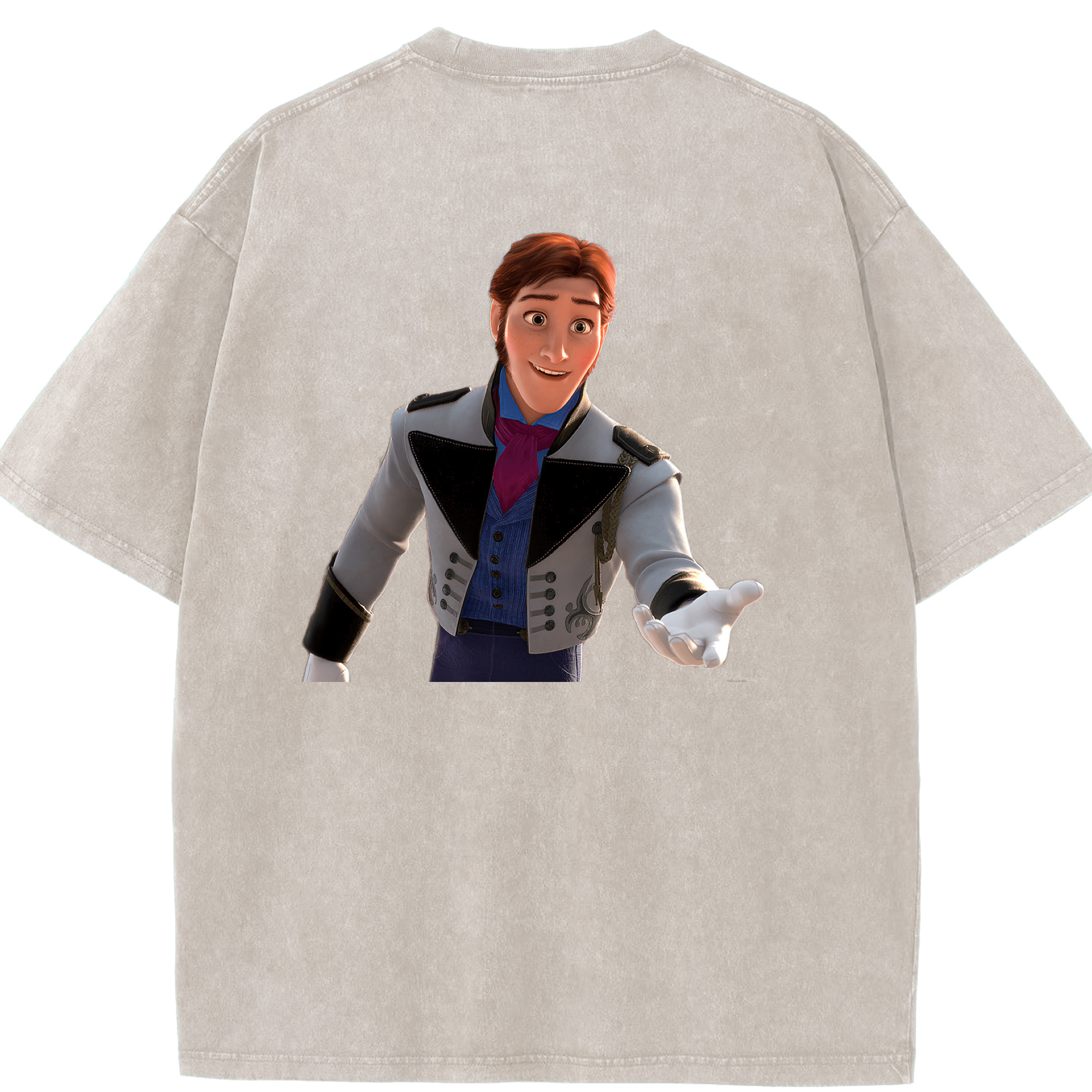 （画像用） アナと雪の女王 アンナ エルサ Frozen Anna Elsa 綿100% ヴィンテージ風 半袖Tシャツ（背面プリント）