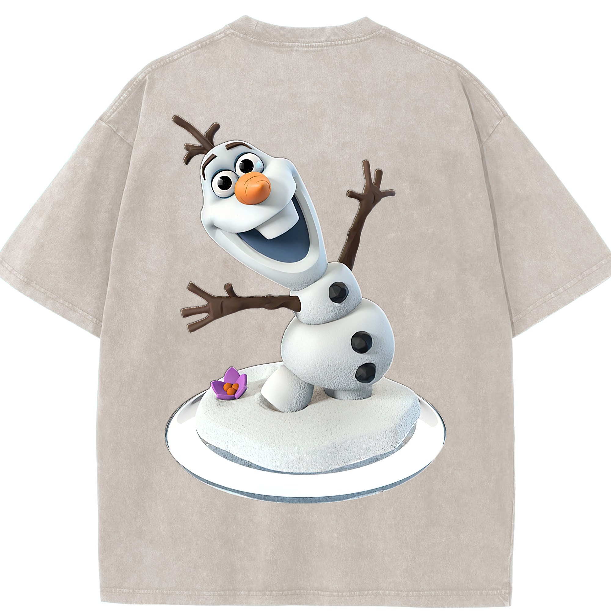 （画像用） アナと雪の女王 アンナ エルサ Frozen Anna Elsa 綿100% ヴィンテージ風 半袖Tシャツ（背面プリント）