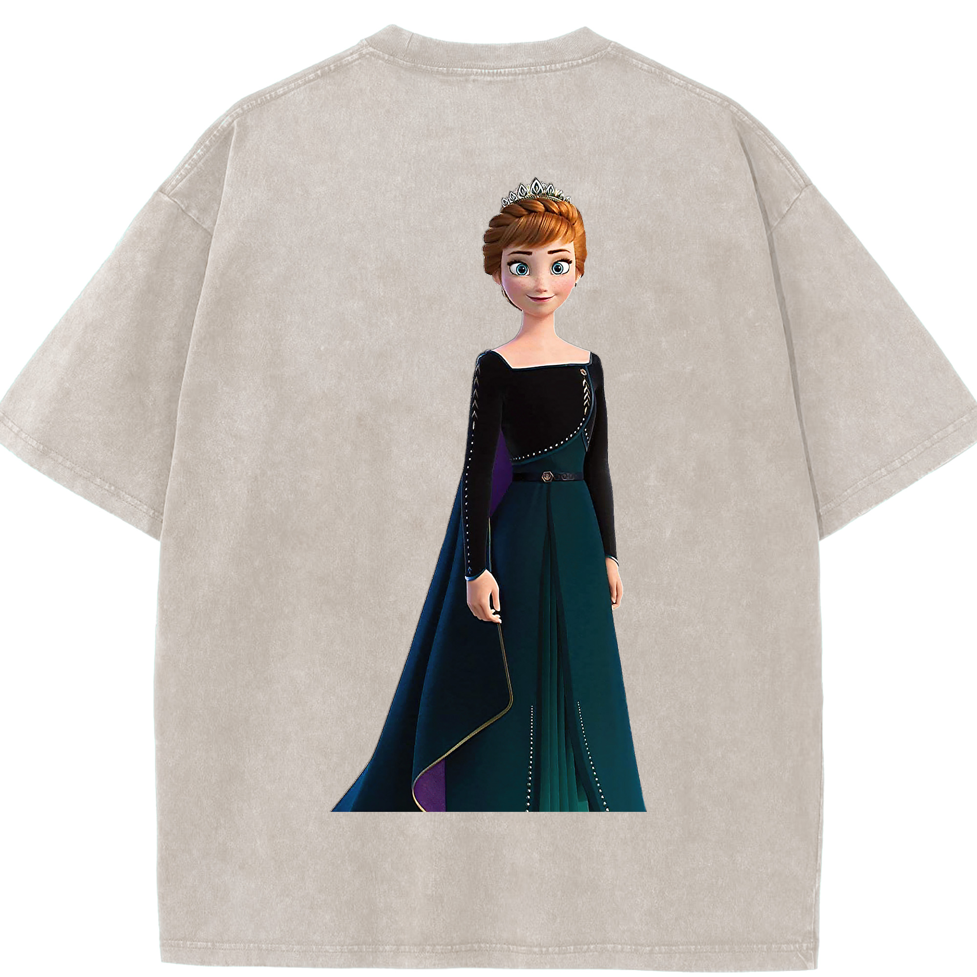 （画像用） アナと雪の女王 アンナ エルサ Frozen Anna Elsa 綿100% ヴィンテージ風 半袖Tシャツ（背面プリント）