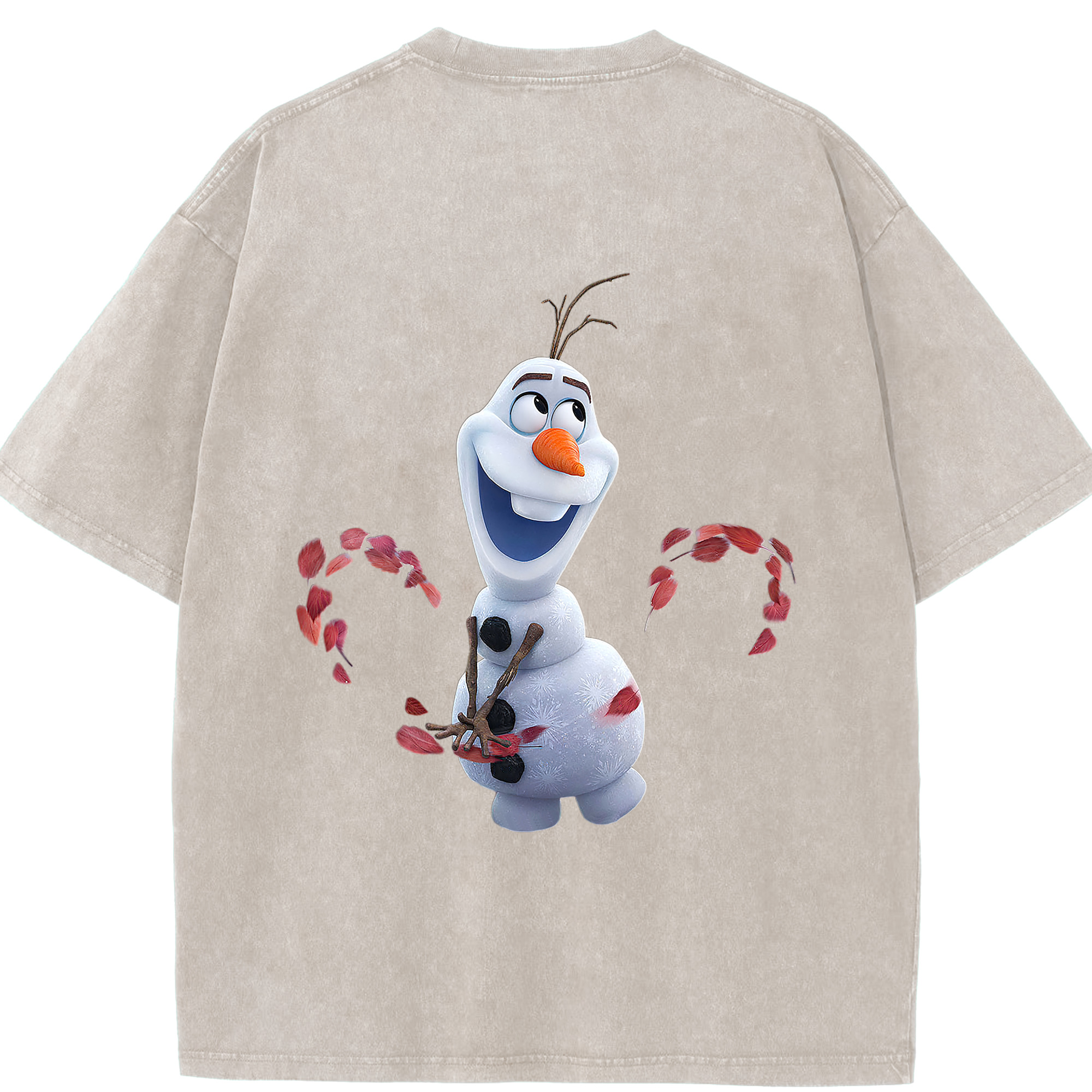 （画像用） アナと雪の女王 アンナ エルサ Frozen Anna Elsa 綿100% ヴィンテージ風 半袖Tシャツ（背面プリント）