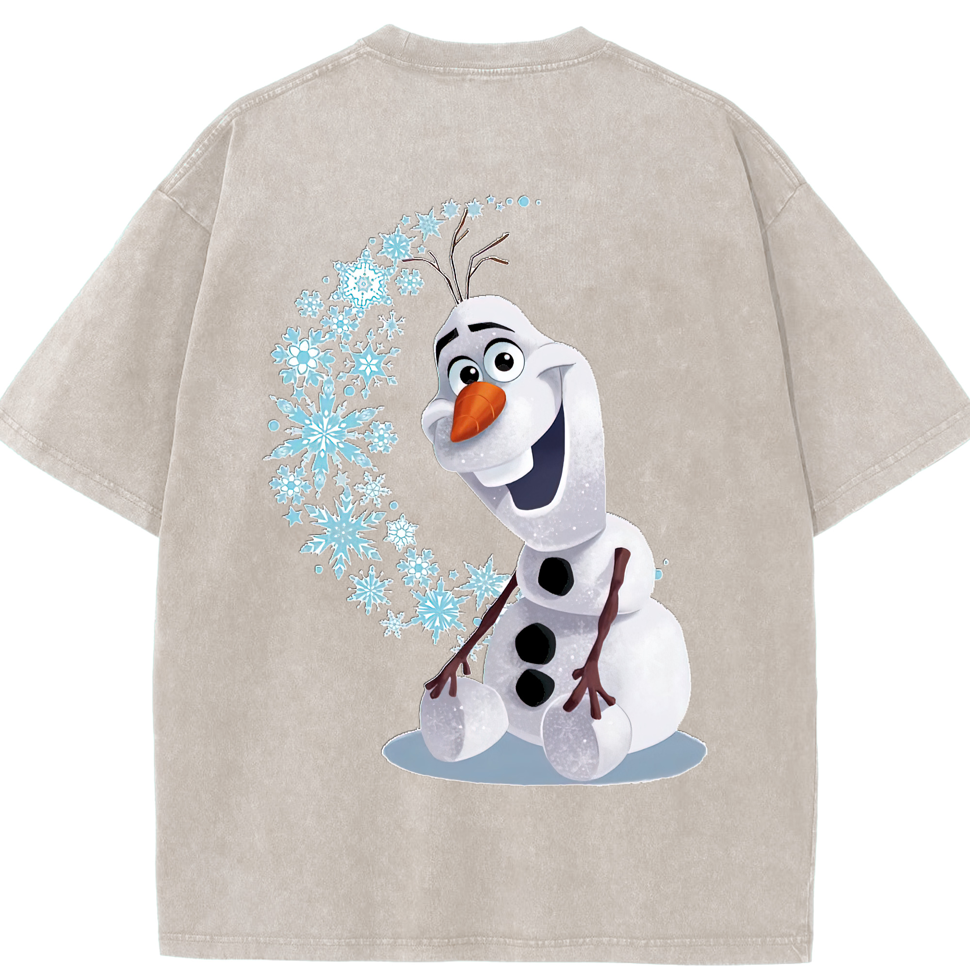 （画像用） アナと雪の女王 アンナ エルサ Frozen Anna Elsa 綿100% ヴィンテージ風 半袖Tシャツ（背面プリント）