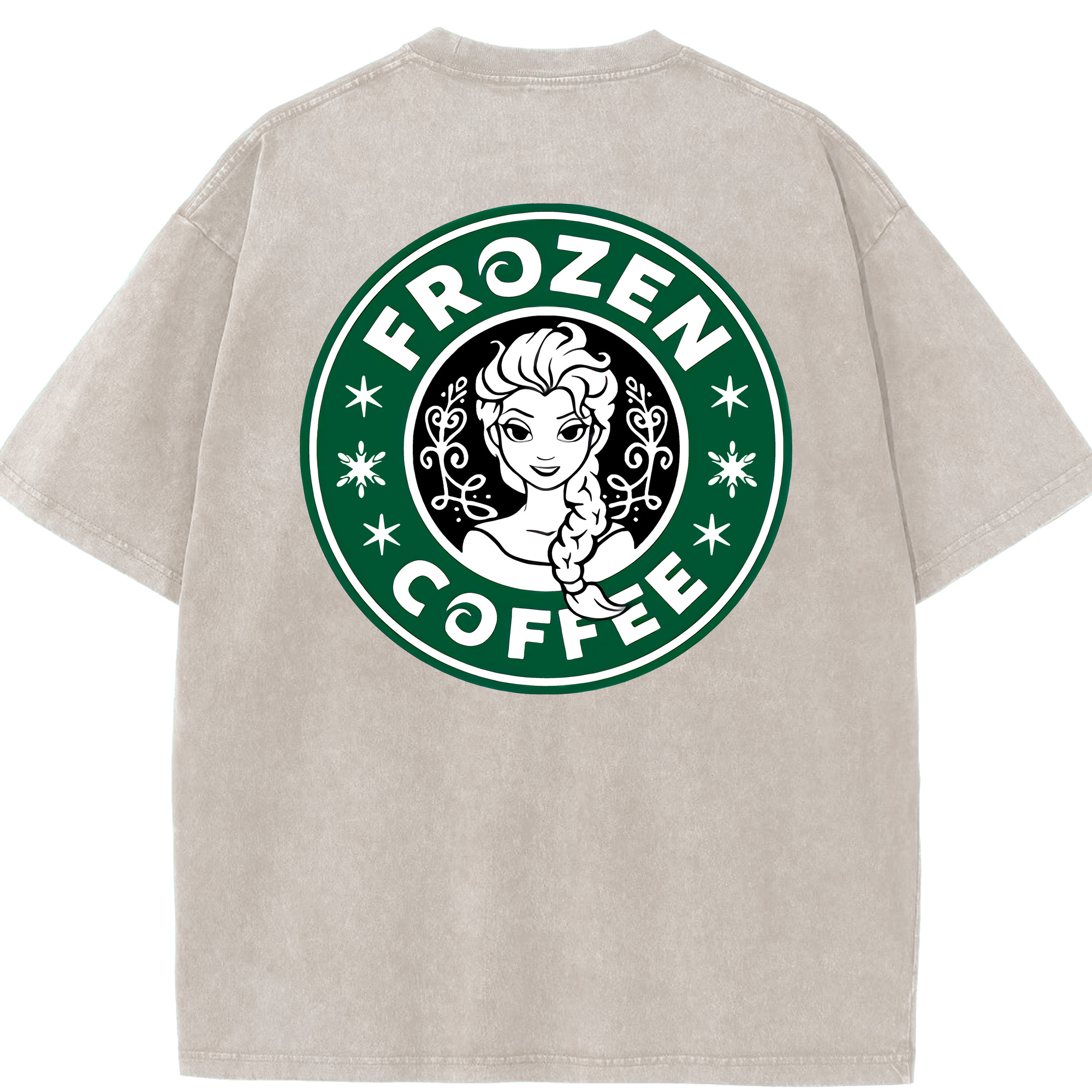 （画像用） アナと雪の女王 アンナ エルサ Frozen Anna Elsa 綿100% ヴィンテージ風 半袖Tシャツ（背面プリント）