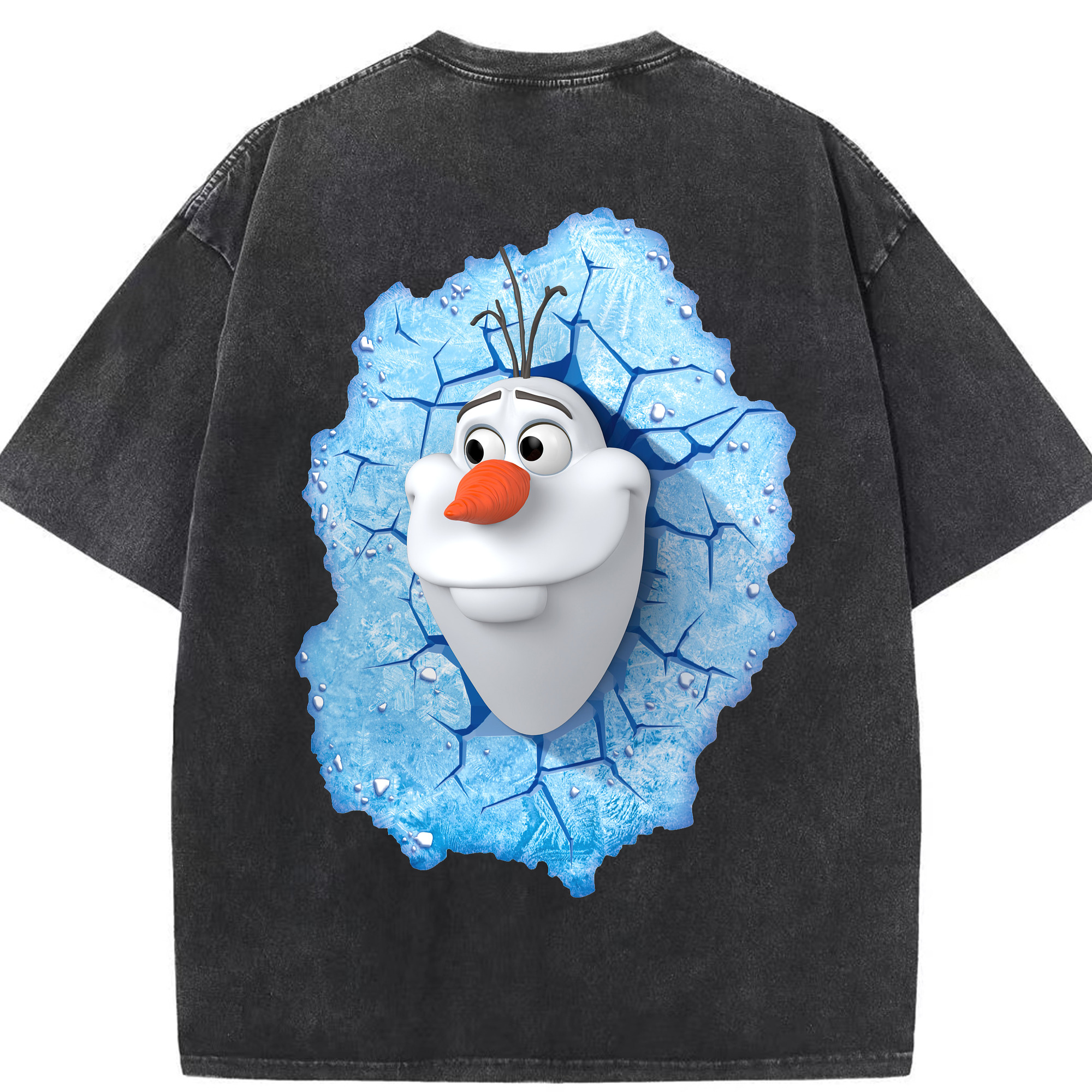 （画像用） アナと雪の女王 アンナ エルサ Frozen Anna Elsa 綿100% ヴィンテージ風 半袖Tシャツ（背面プリント）