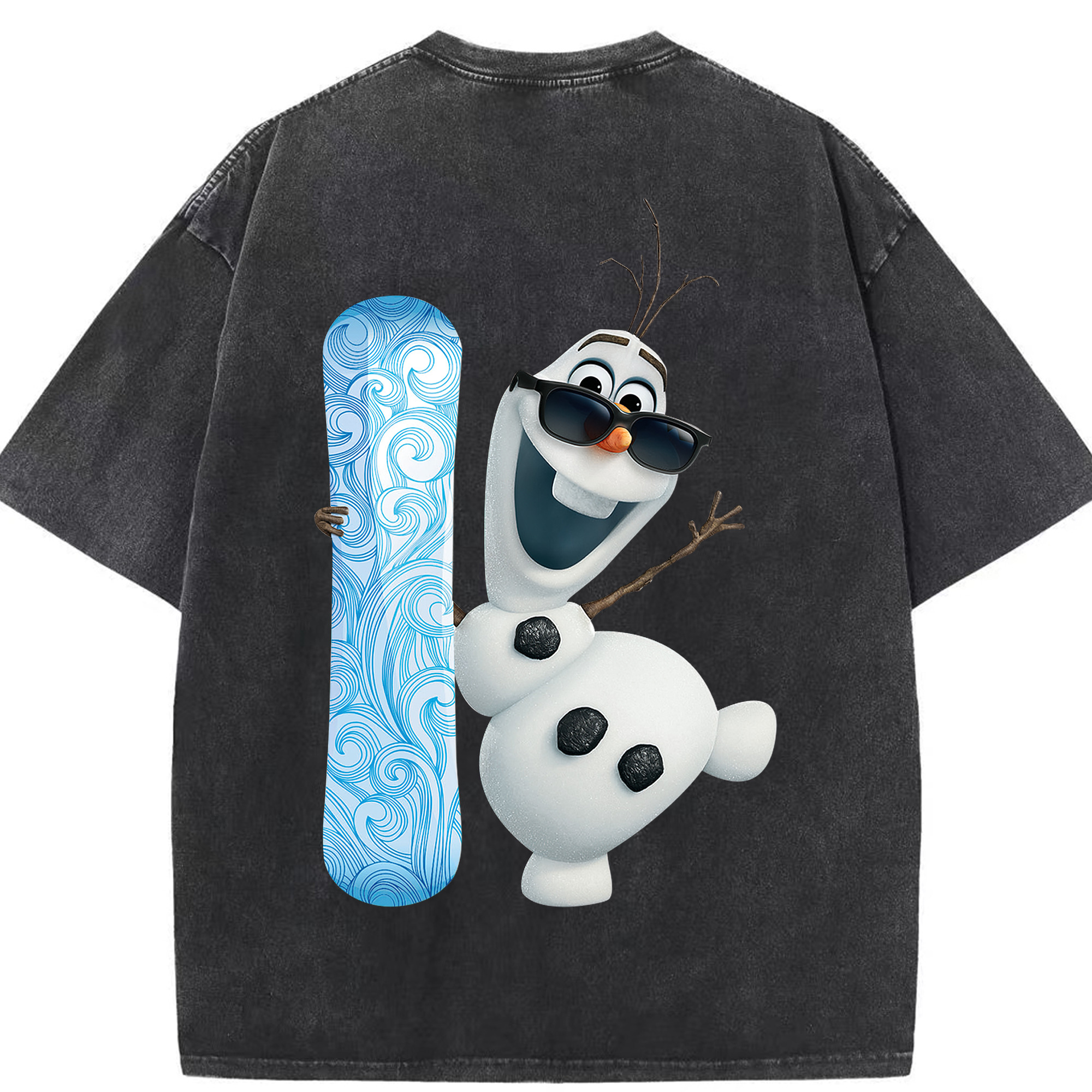 （画像用） アナと雪の女王 アンナ エルサ Frozen Anna Elsa 綿100% ヴィンテージ風 半袖Tシャツ（背面プリント）