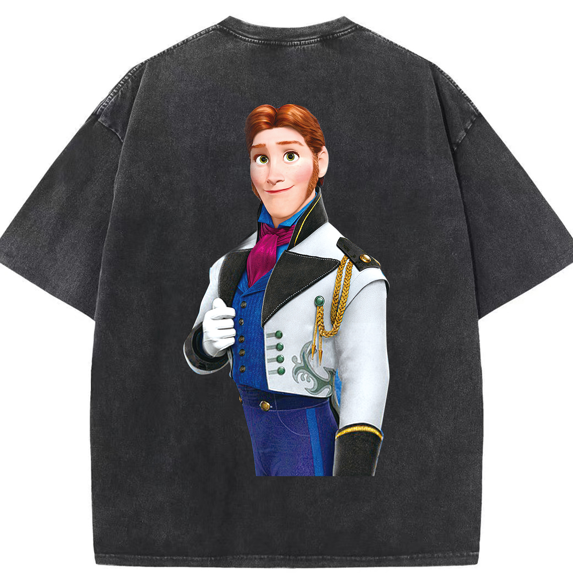 （画像用） アナと雪の女王 アンナ エルサ Frozen Anna Elsa 綿100% ヴィンテージ風 半袖Tシャツ（背面プリント）