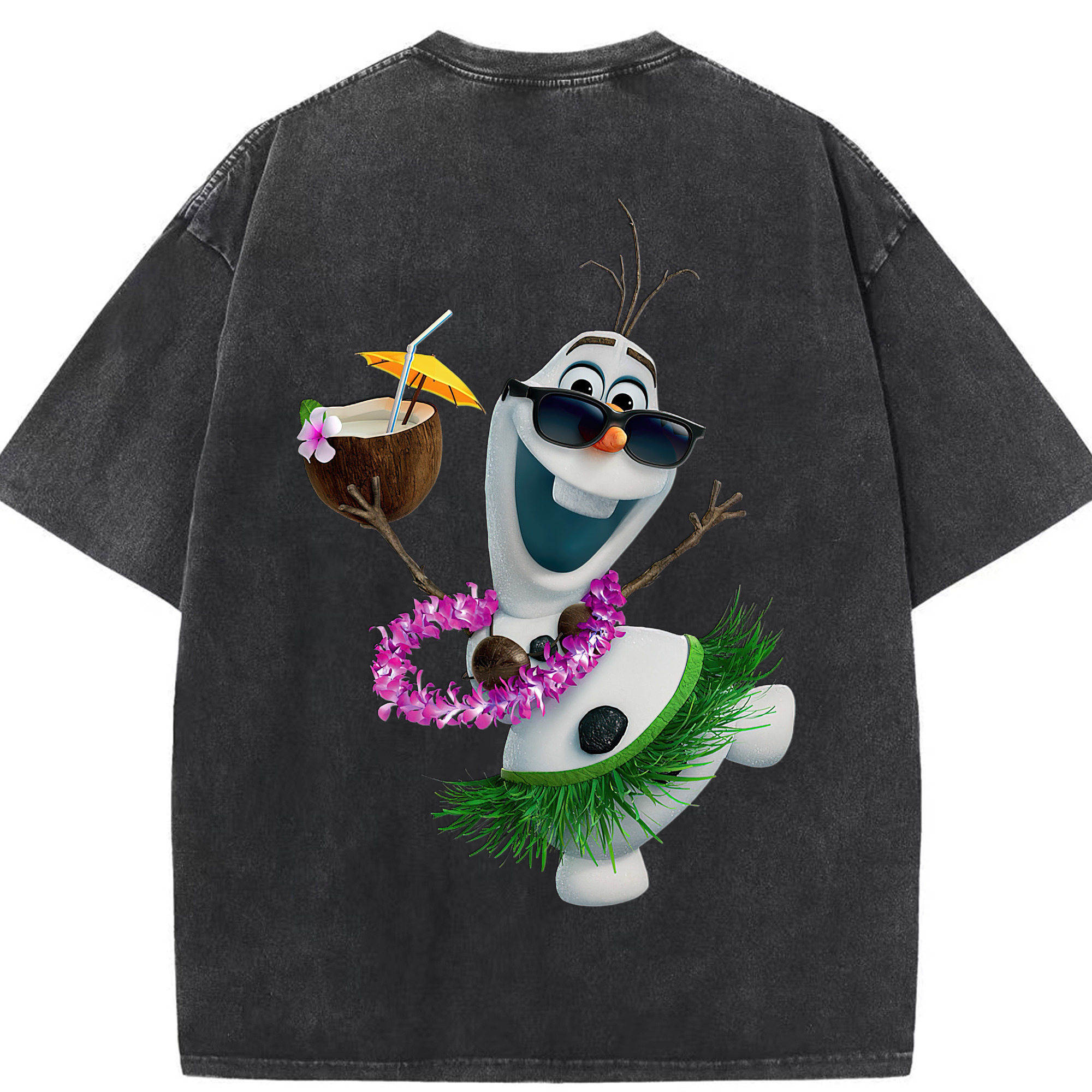 （画像用） アナと雪の女王 アンナ エルサ Frozen Anna Elsa 綿100% ヴィンテージ風 半袖Tシャツ（背面プリント）