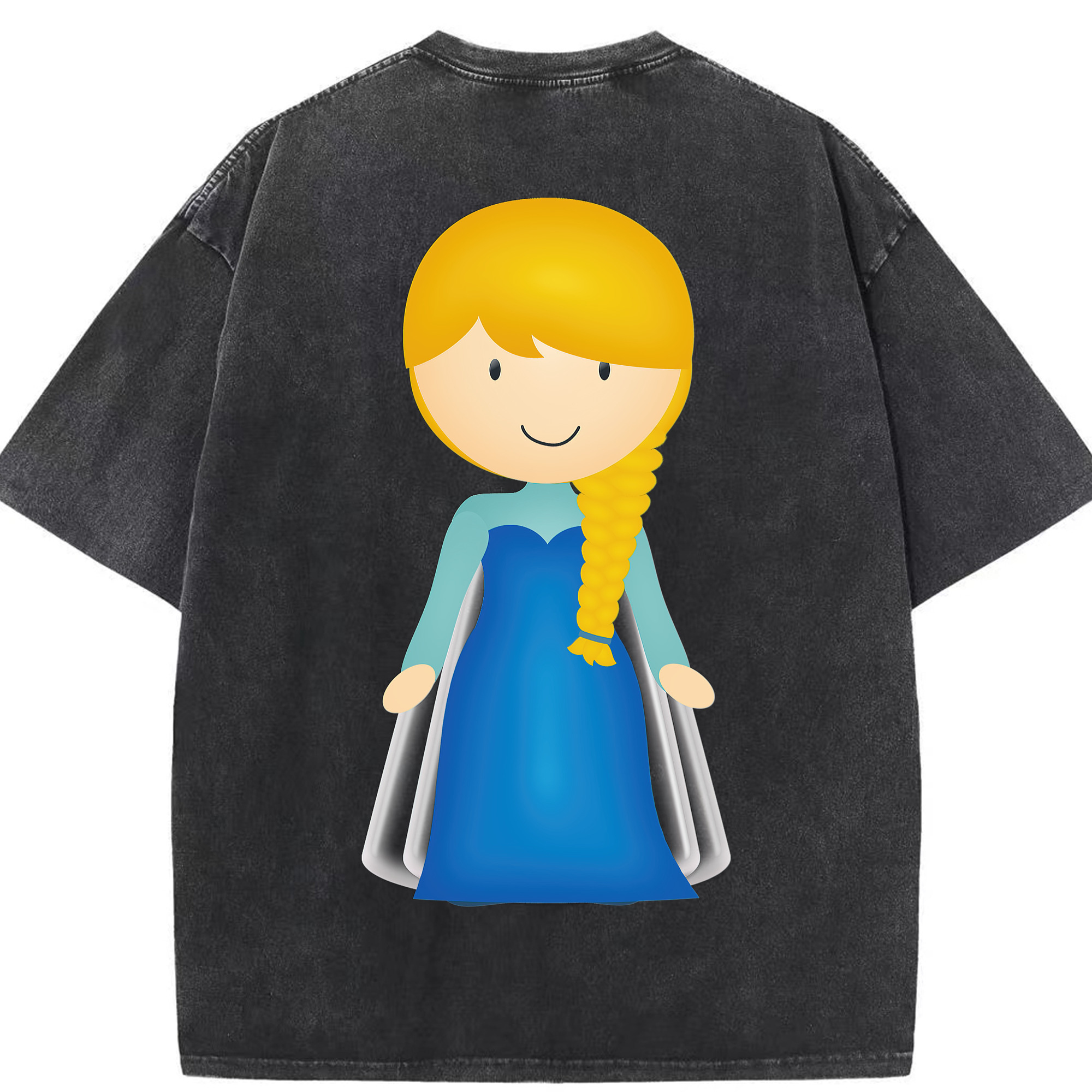 （画像用） アナと雪の女王 アンナ エルサ Frozen Anna Elsa 綿100% ヴィンテージ風 半袖Tシャツ（背面プリント）