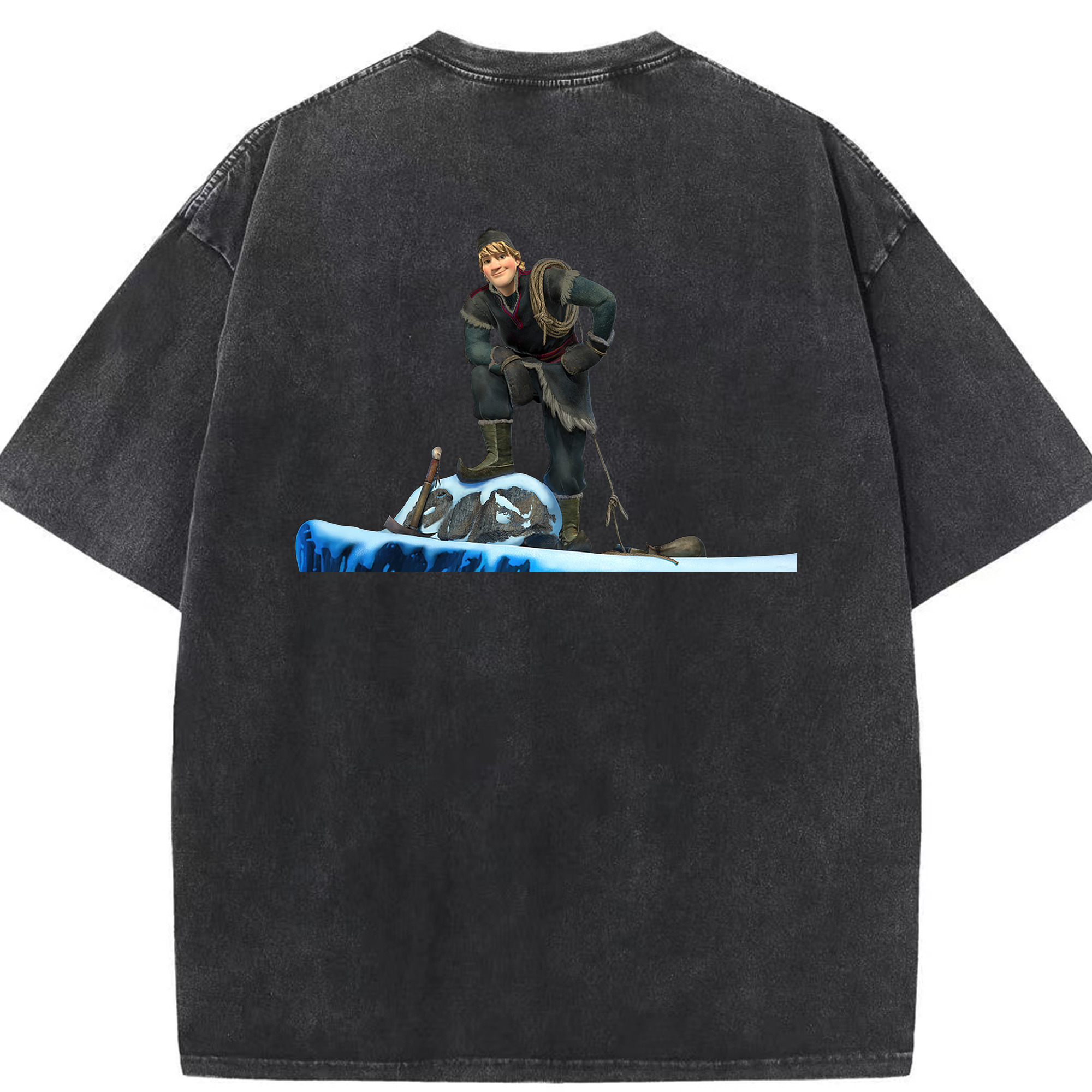 （画像用） アナと雪の女王 アンナ エルサ Frozen Anna Elsa 綿100% ヴィンテージ風 半袖Tシャツ（背面プリント）