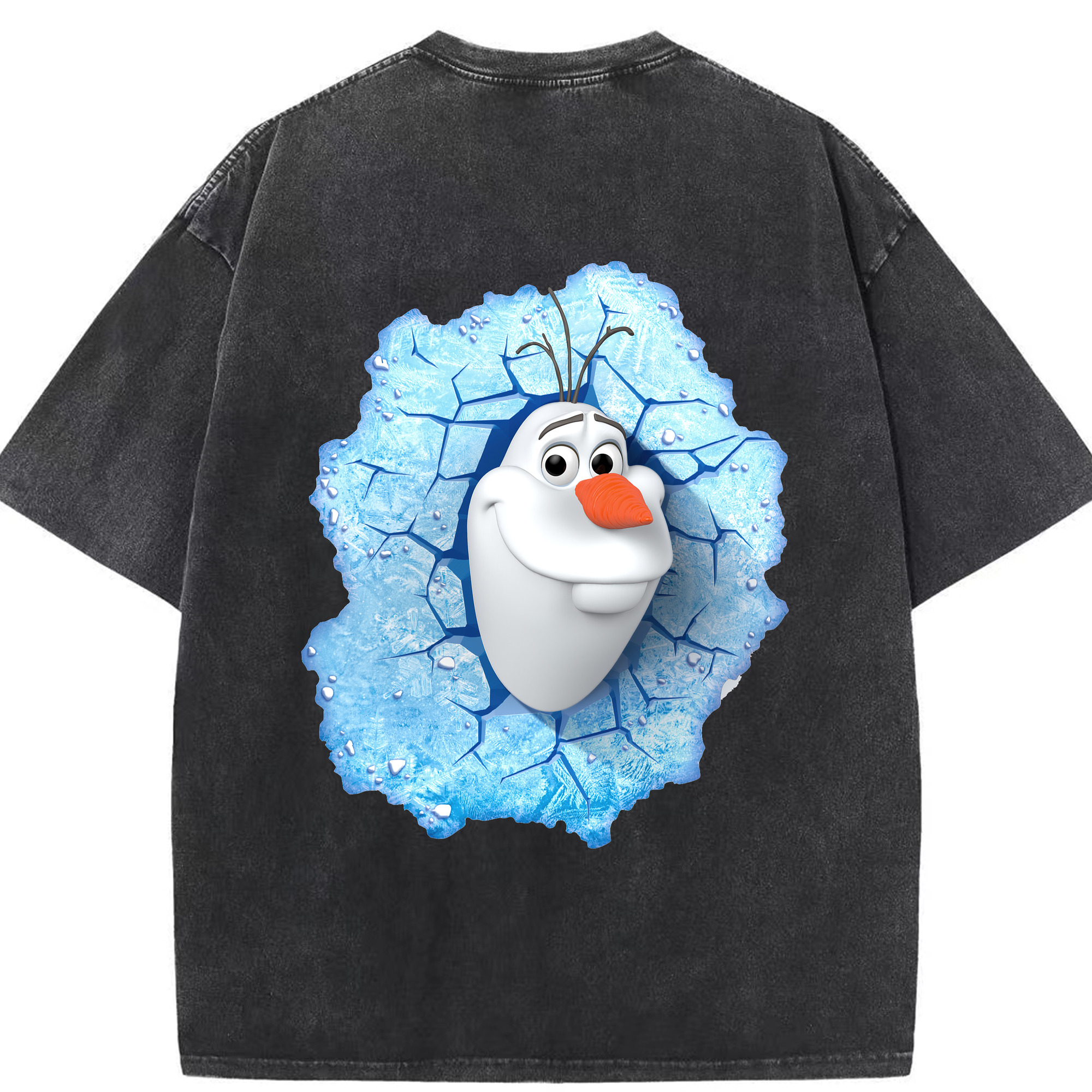 （画像用） アナと雪の女王 アンナ エルサ Frozen Anna Elsa 綿100% ヴィンテージ風 半袖Tシャツ（背面プリント）