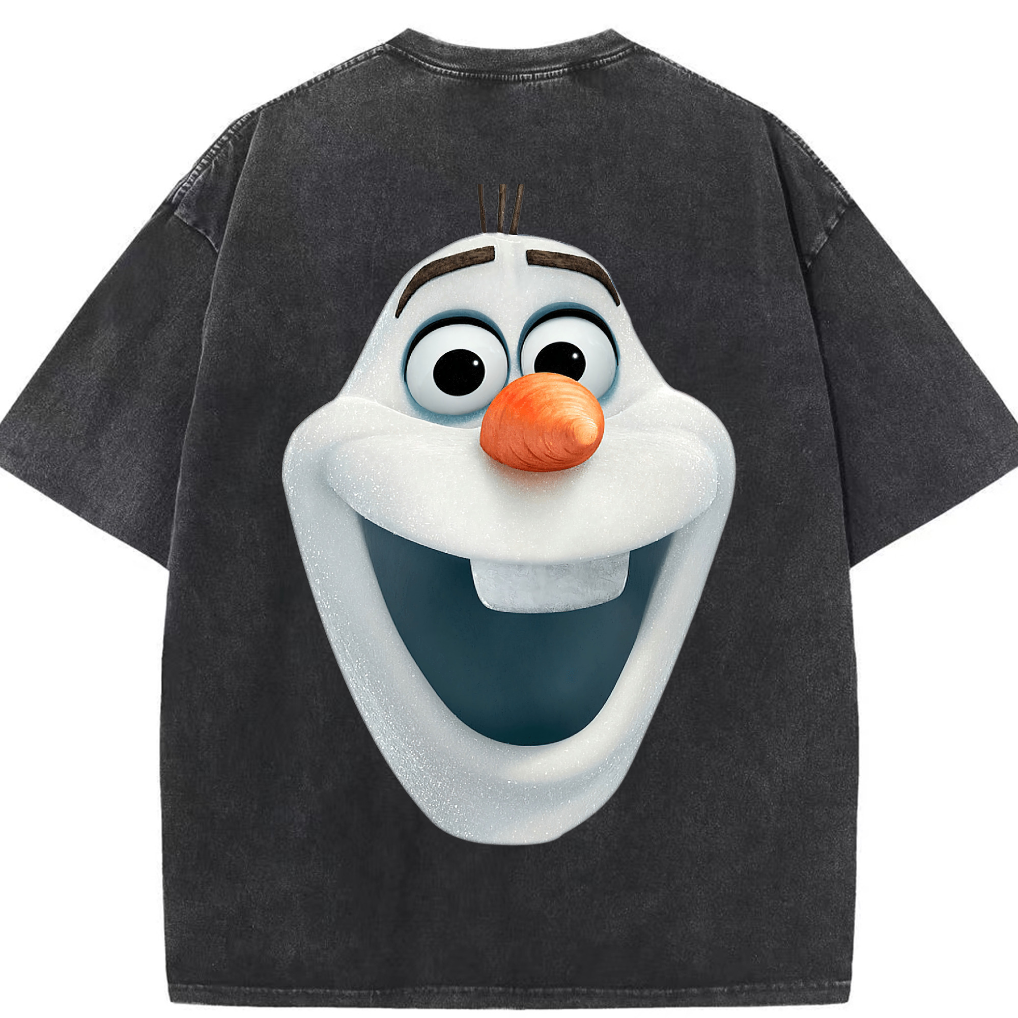 （画像用） アナと雪の女王 アンナ エルサ Frozen Anna Elsa 綿100% ヴィンテージ風 半袖Tシャツ（背面プリント）