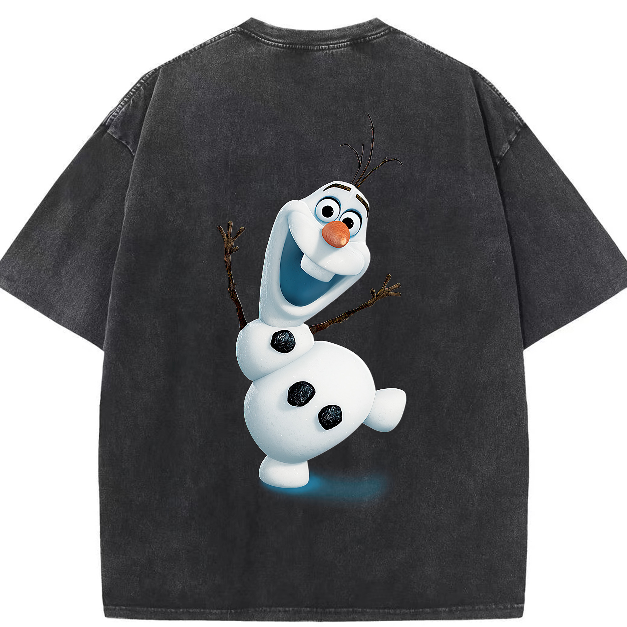 （画像用） アナと雪の女王 アンナ エルサ Frozen Anna Elsa 綿100% ヴィンテージ風 半袖Tシャツ（背面プリント）