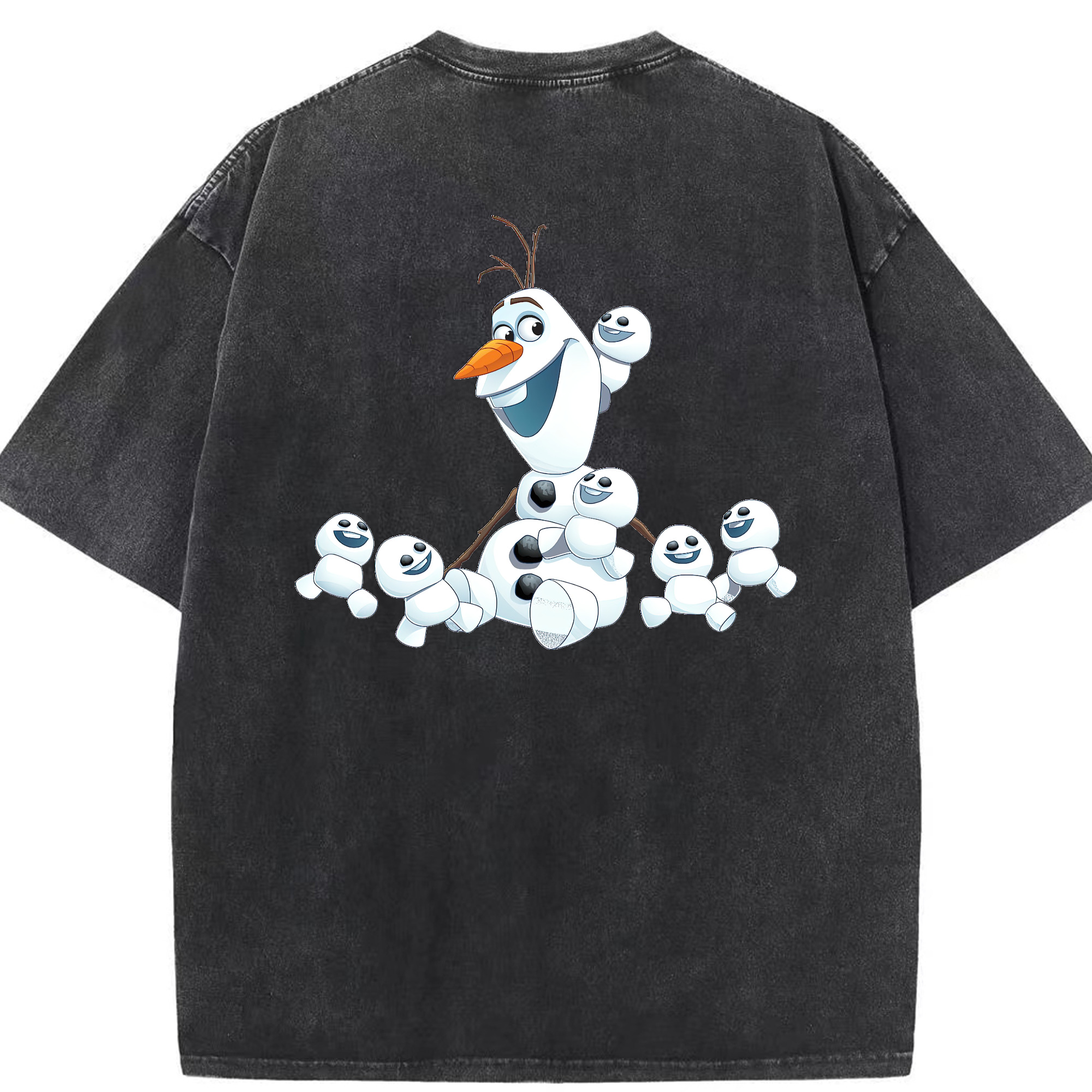 （画像用） アナと雪の女王 アンナ エルサ Frozen Anna Elsa 綿100% ヴィンテージ風 半袖Tシャツ（背面プリント）