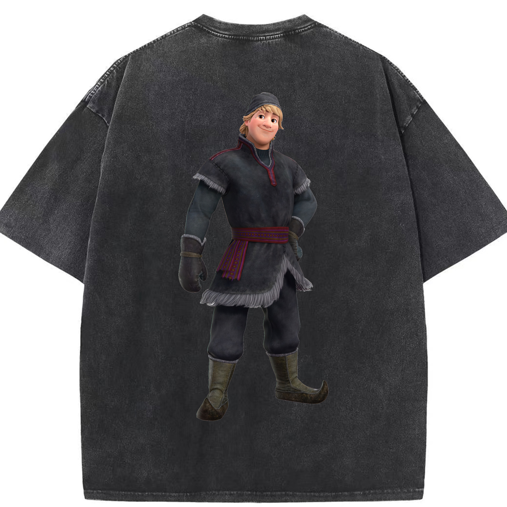 （画像用） アナと雪の女王 アンナ エルサ Frozen Anna Elsa 綿100% ヴィンテージ風 半袖Tシャツ（背面プリント）