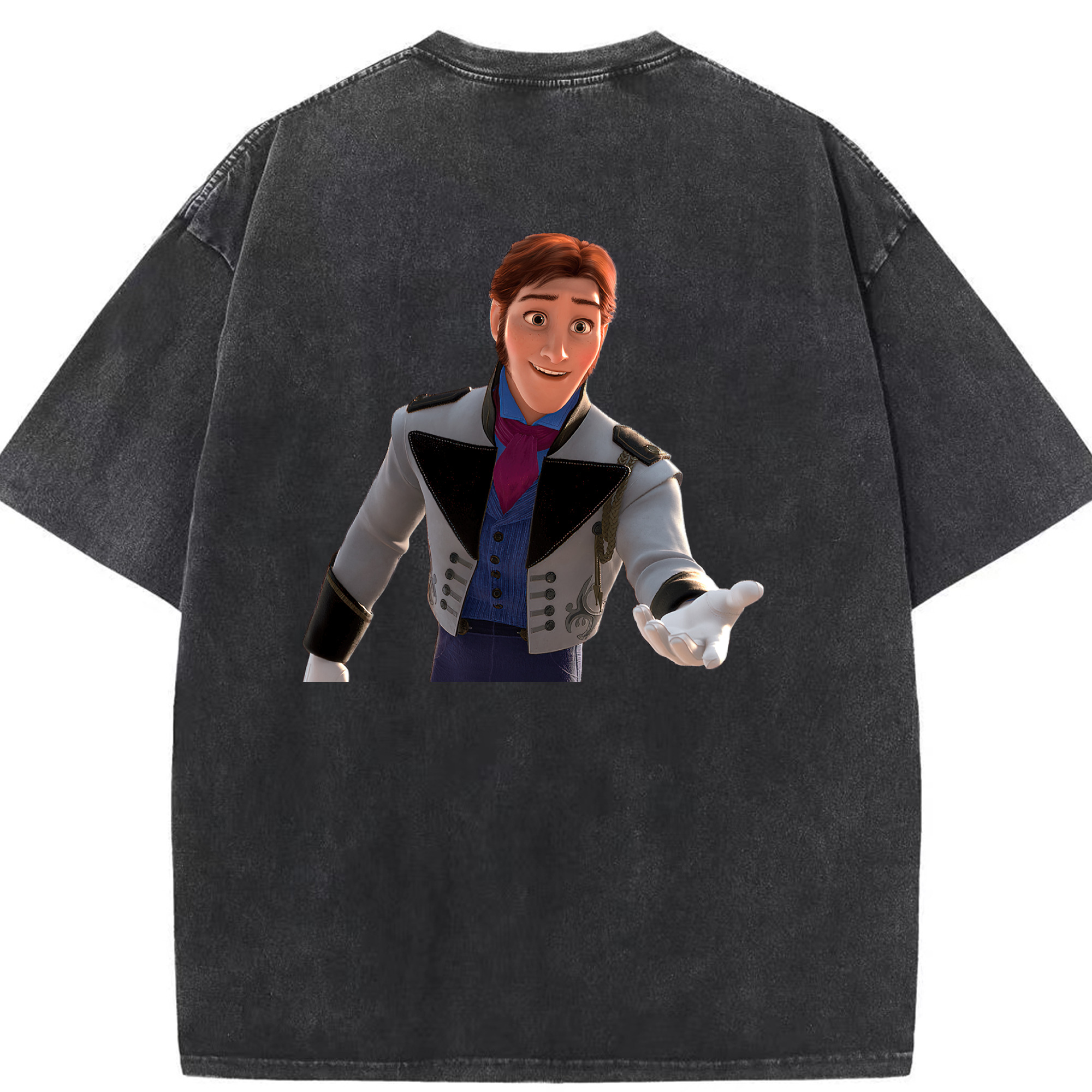 （画像用） アナと雪の女王 アンナ エルサ Frozen Anna Elsa 綿100% ヴィンテージ風 半袖Tシャツ（背面プリント）