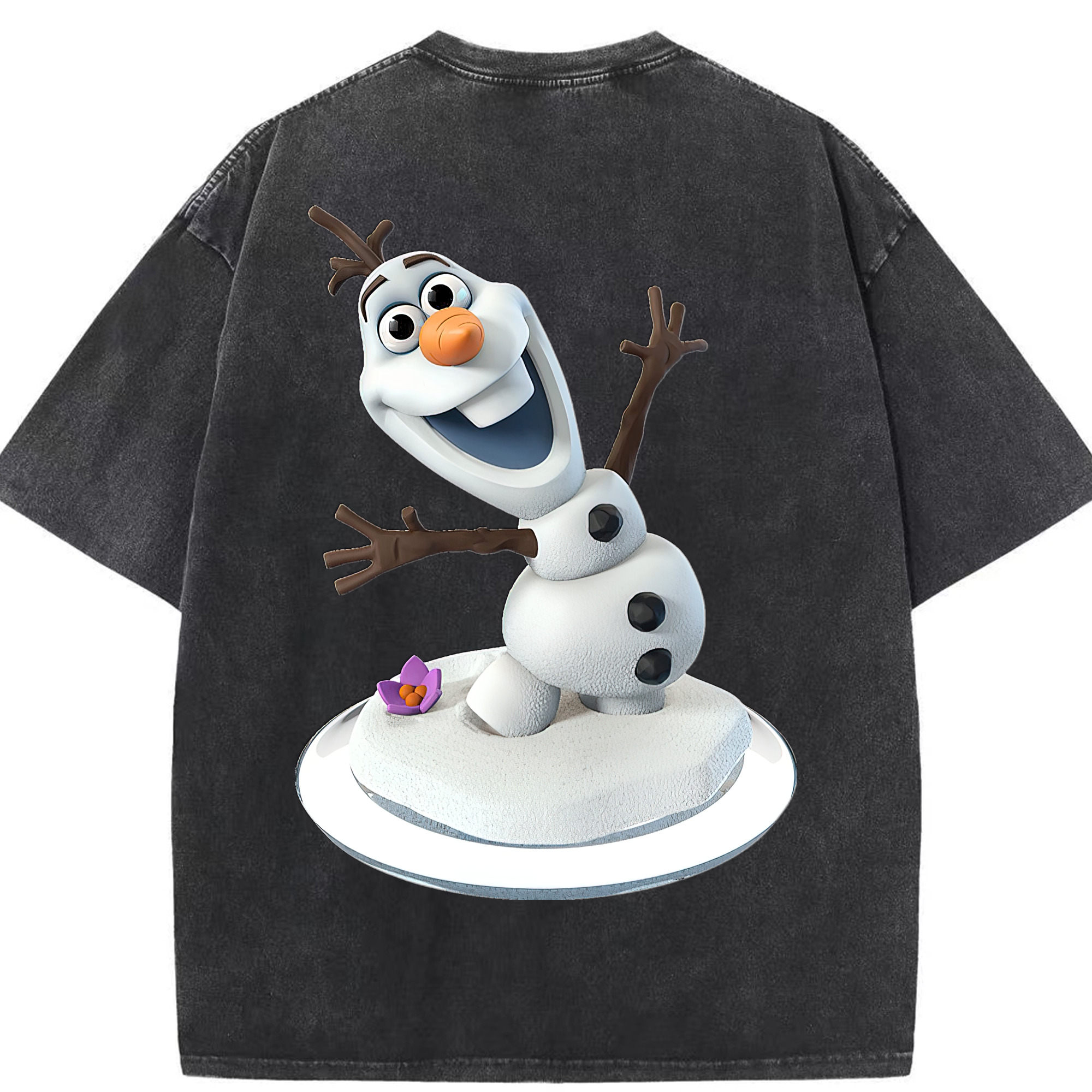 （画像用） アナと雪の女王 アンナ エルサ Frozen Anna Elsa 綿100% ヴィンテージ風 半袖Tシャツ（背面プリント）