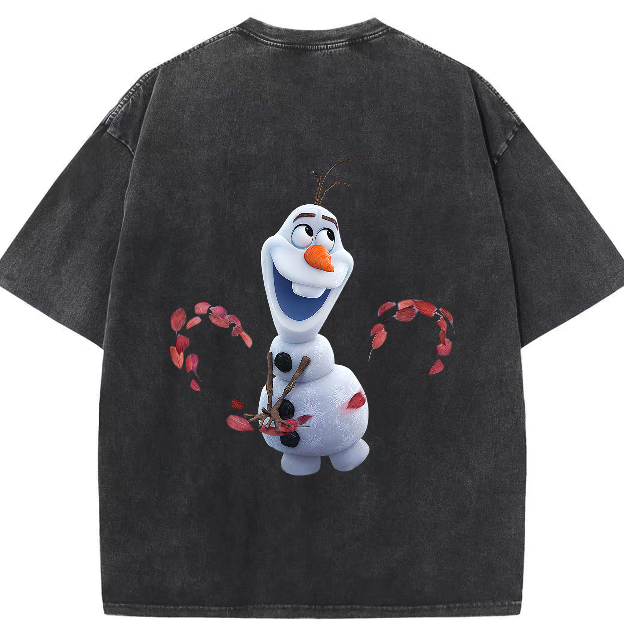 （画像用） アナと雪の女王 アンナ エルサ Frozen Anna Elsa 綿100% ヴィンテージ風 半袖Tシャツ（背面プリント）
