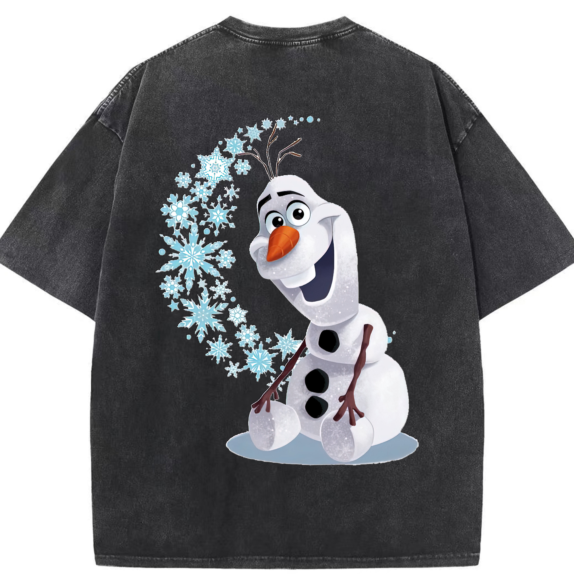 （画像用） アナと雪の女王 アンナ エルサ Frozen Anna Elsa 綿100% ヴィンテージ風 半袖Tシャツ（背面プリント）