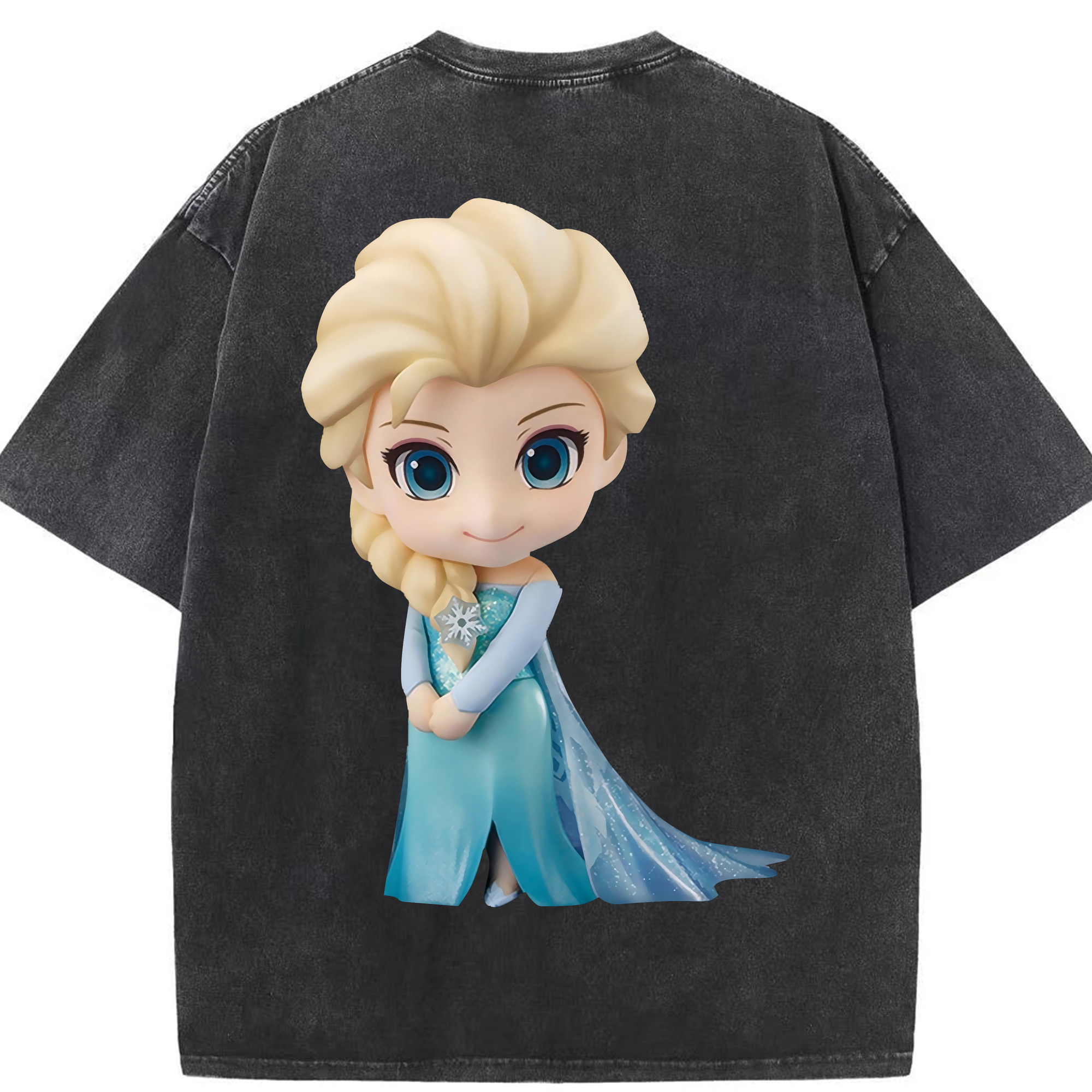 （画像用） アナと雪の女王 アンナ エルサ Frozen Anna Elsa 綿100% ヴィンテージ風 半袖Tシャツ（背面プリント）