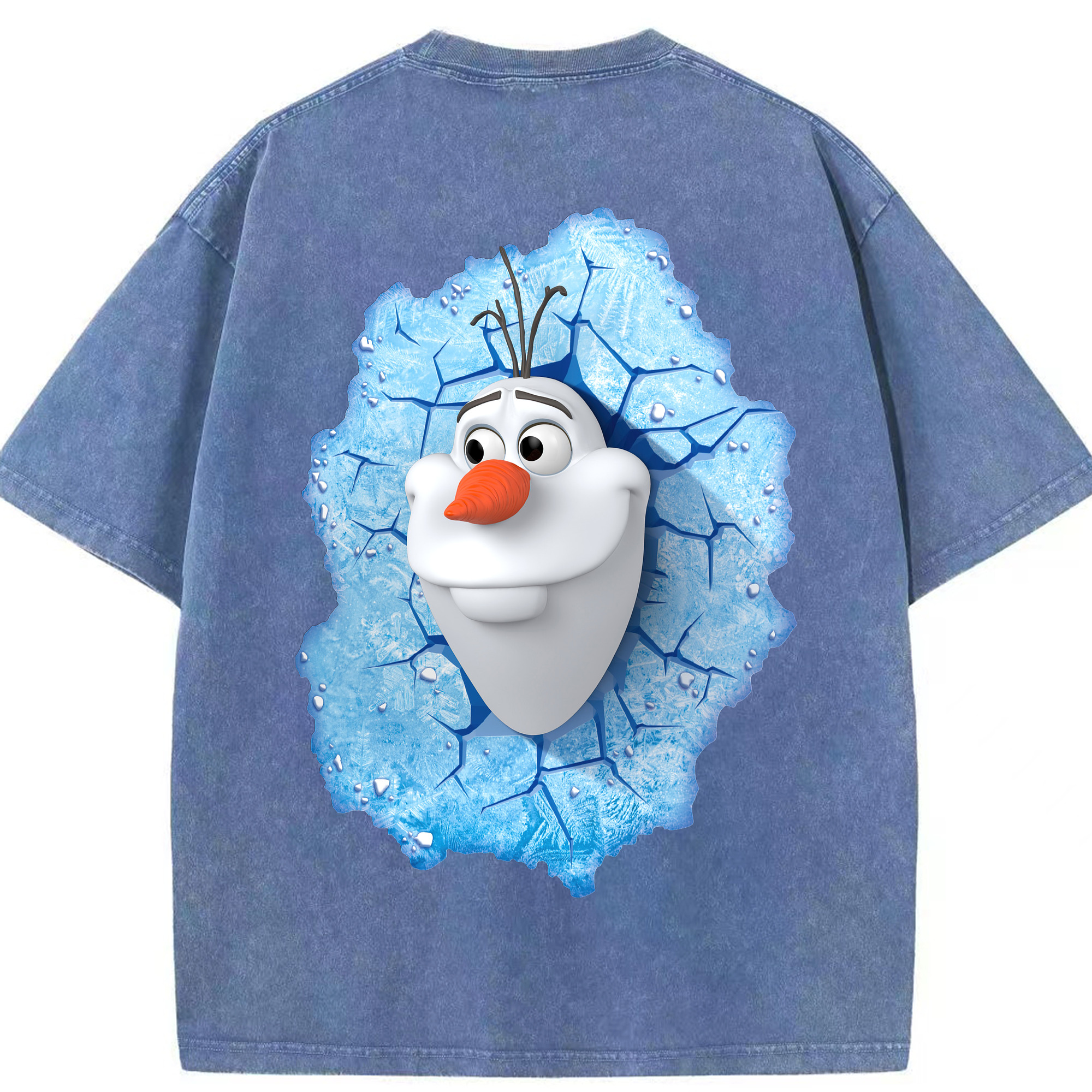 （画像用） アナと雪の女王 アンナ エルサ Frozen Anna Elsa 綿100% ヴィンテージ風 半袖Tシャツ（背面プリント）