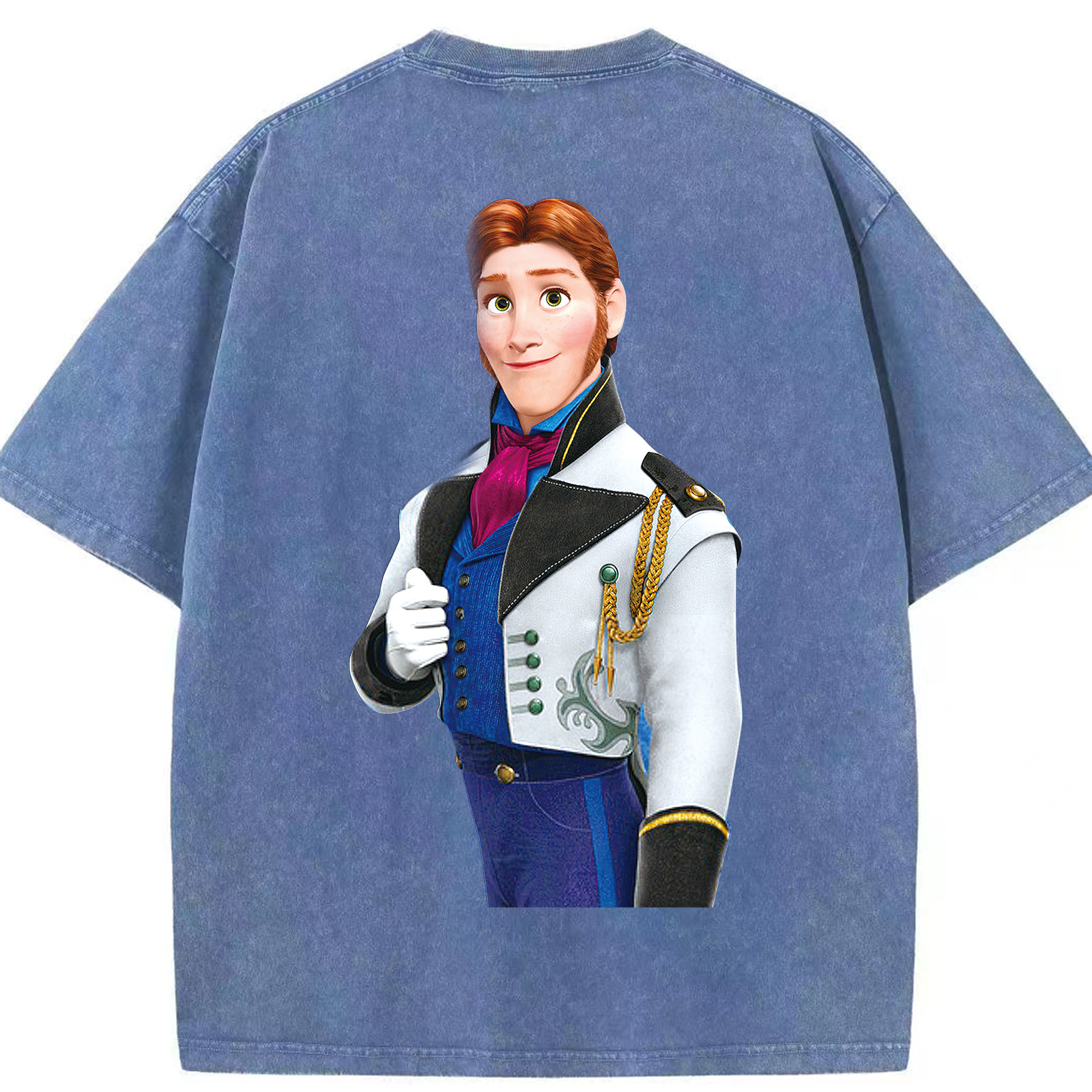 （画像用） アナと雪の女王 アンナ エルサ Frozen Anna Elsa 綿100% ヴィンテージ風 半袖Tシャツ（背面プリント）