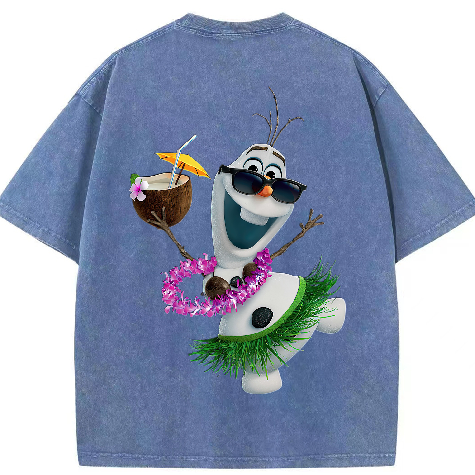 （画像用） アナと雪の女王 アンナ エルサ Frozen Anna Elsa 綿100% ヴィンテージ風 半袖Tシャツ（背面プリント）