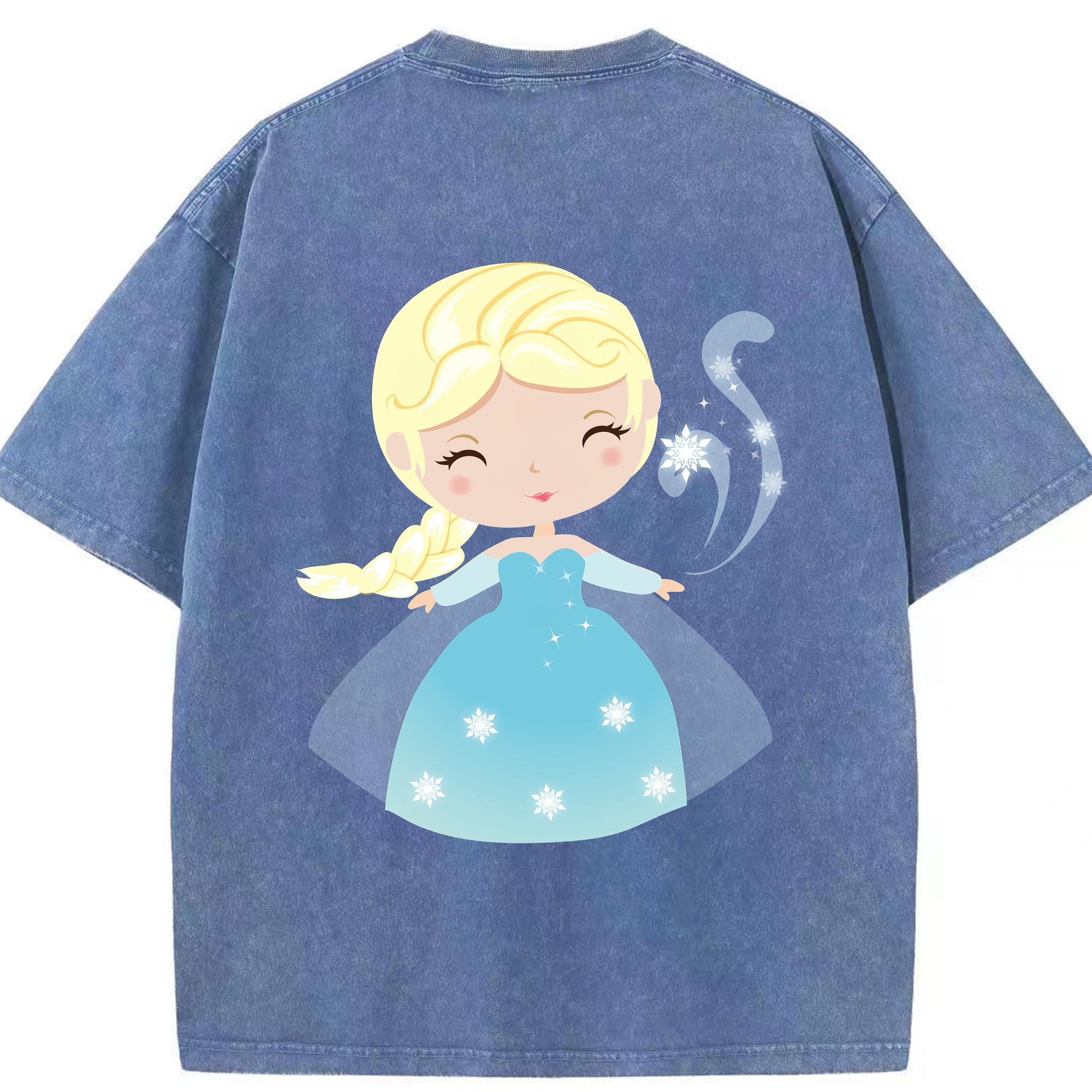 （画像用） アナと雪の女王 アンナ エルサ Frozen Anna Elsa 綿100% ヴィンテージ風 半袖Tシャツ（背面プリント）