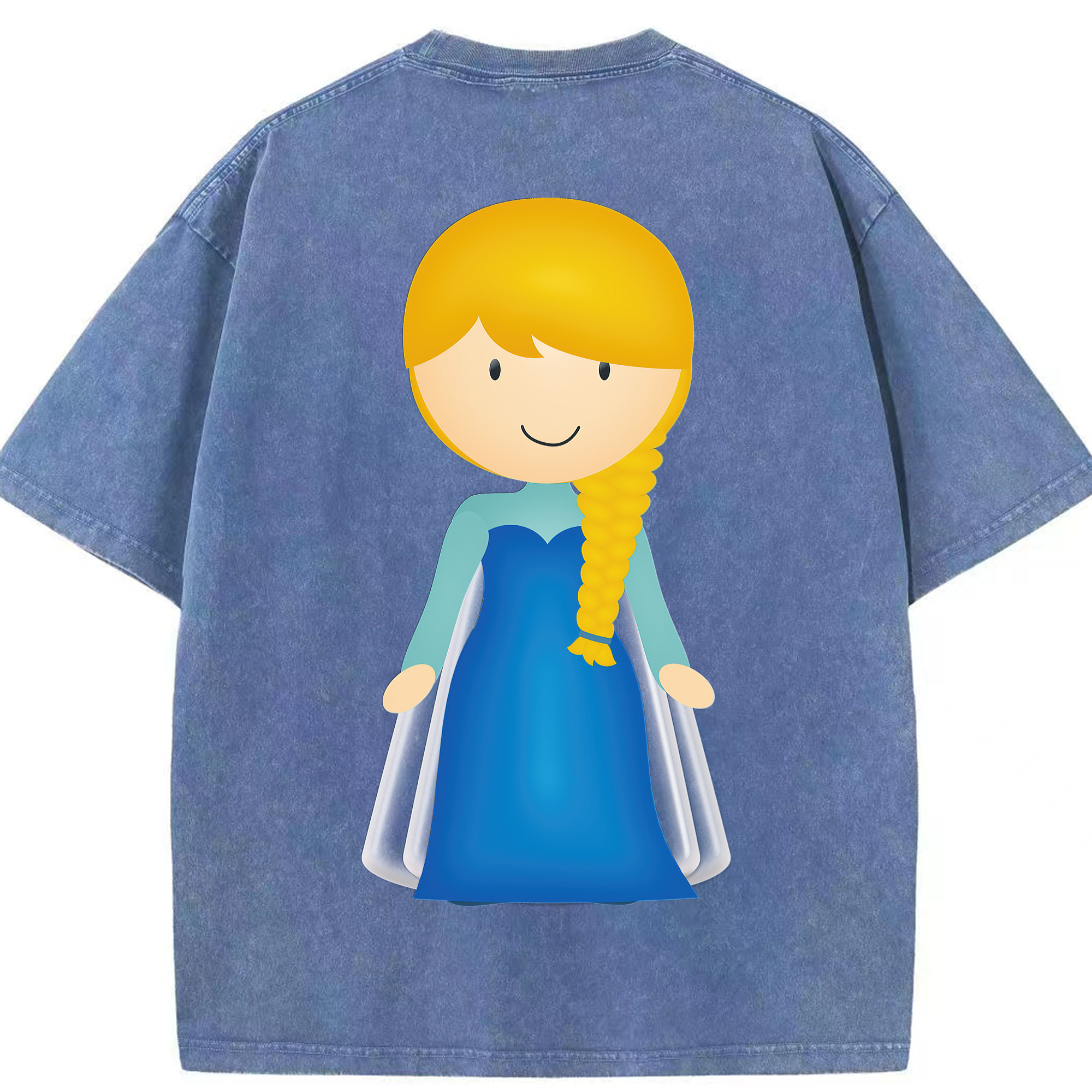 （画像用） アナと雪の女王 アンナ エルサ Frozen Anna Elsa 綿100% ヴィンテージ風 半袖Tシャツ（背面プリント）