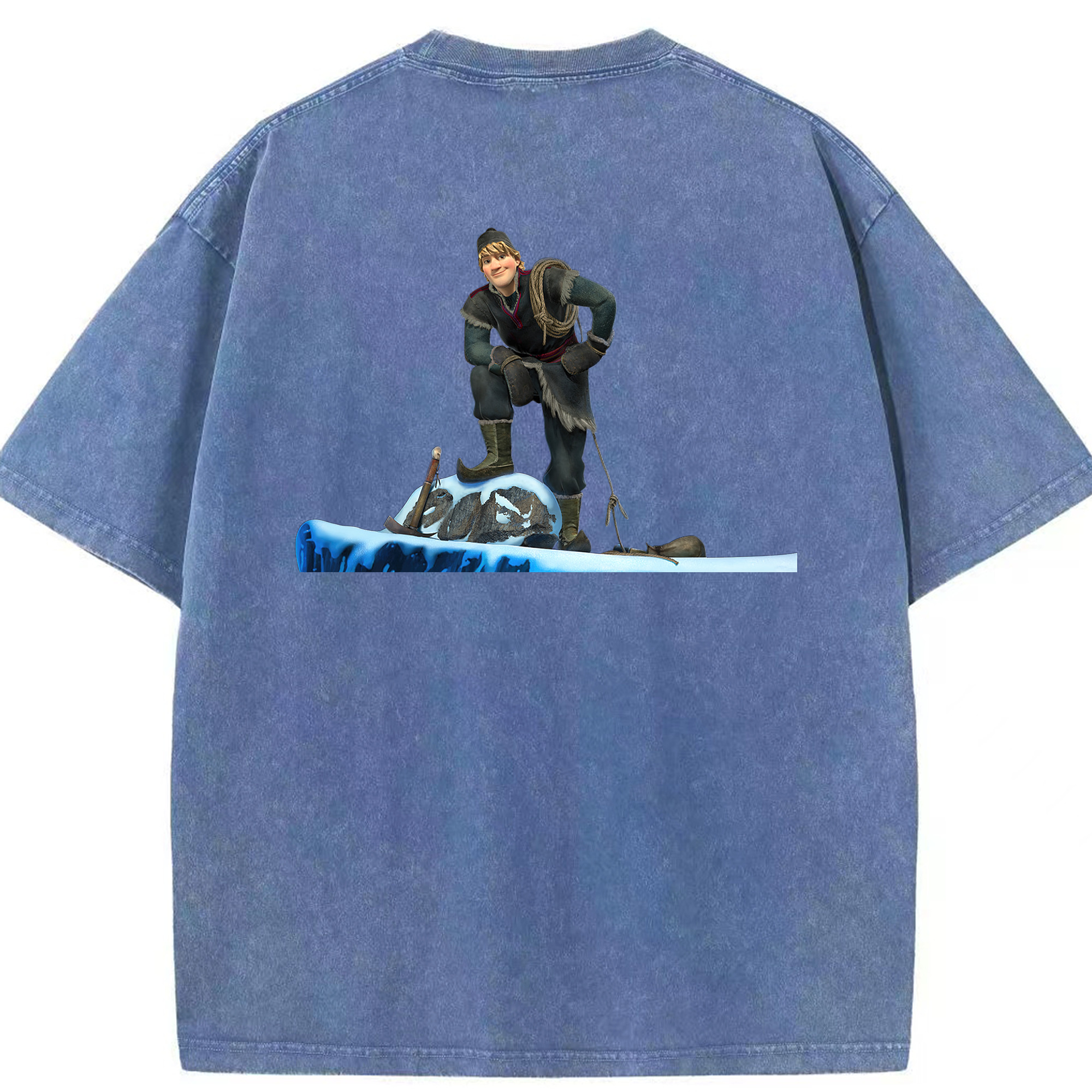 （画像用） アナと雪の女王 アンナ エルサ Frozen Anna Elsa 綿100% ヴィンテージ風 半袖Tシャツ（背面プリント）