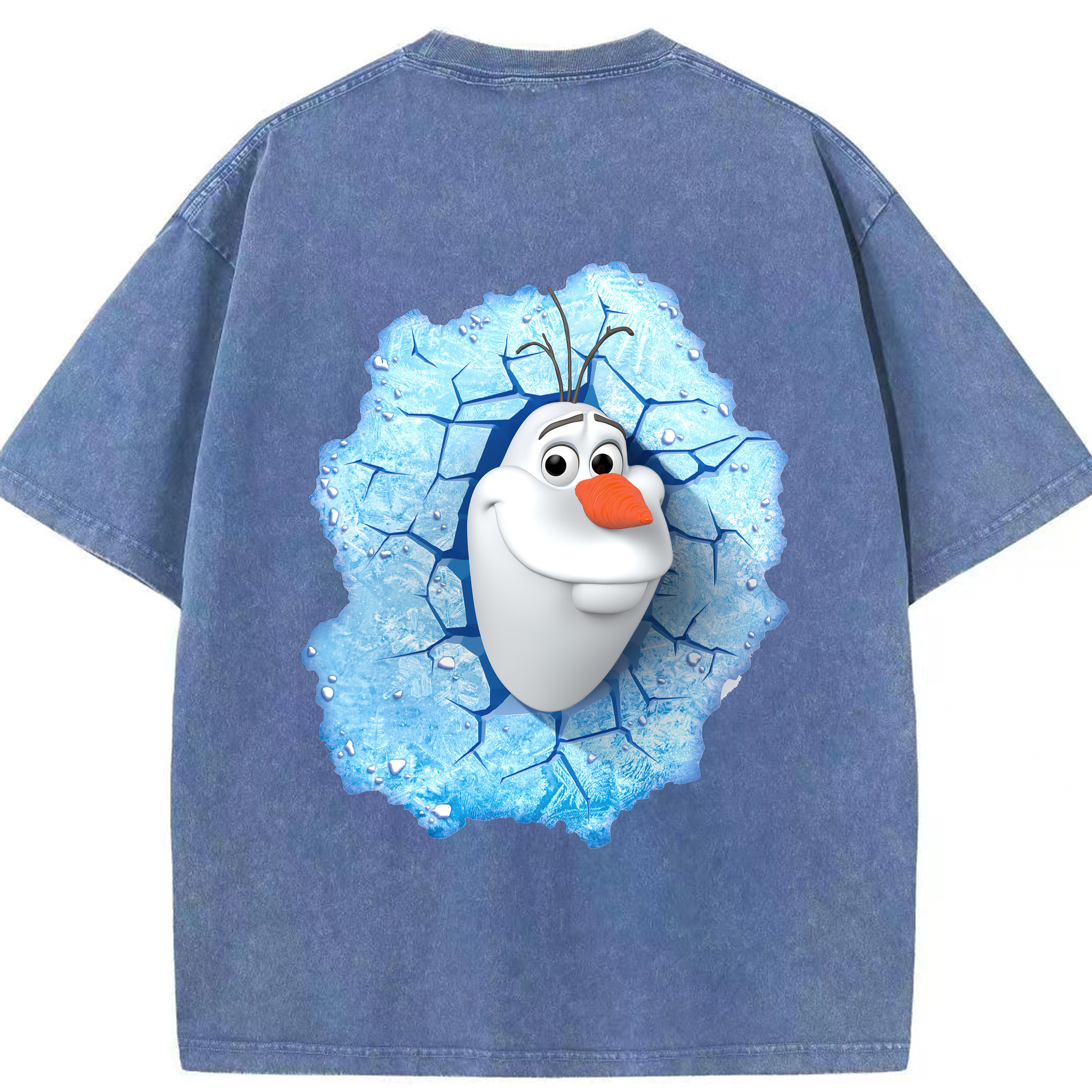（画像用） アナと雪の女王 アンナ エルサ Frozen Anna Elsa 綿100% ヴィンテージ風 半袖Tシャツ（背面プリント）