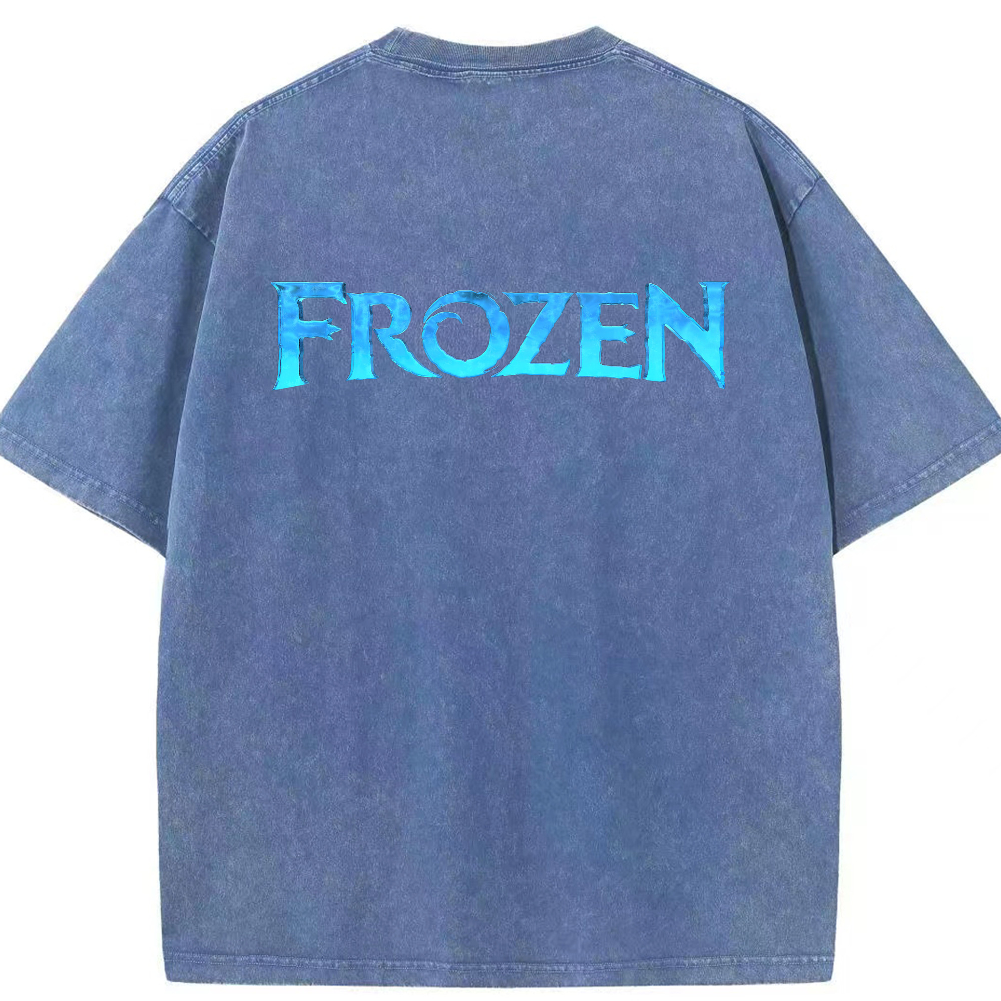 （画像用） アナと雪の女王 アンナ エルサ Frozen Anna Elsa 綿100% ヴィンテージ風 半袖Tシャツ（背面プリント）