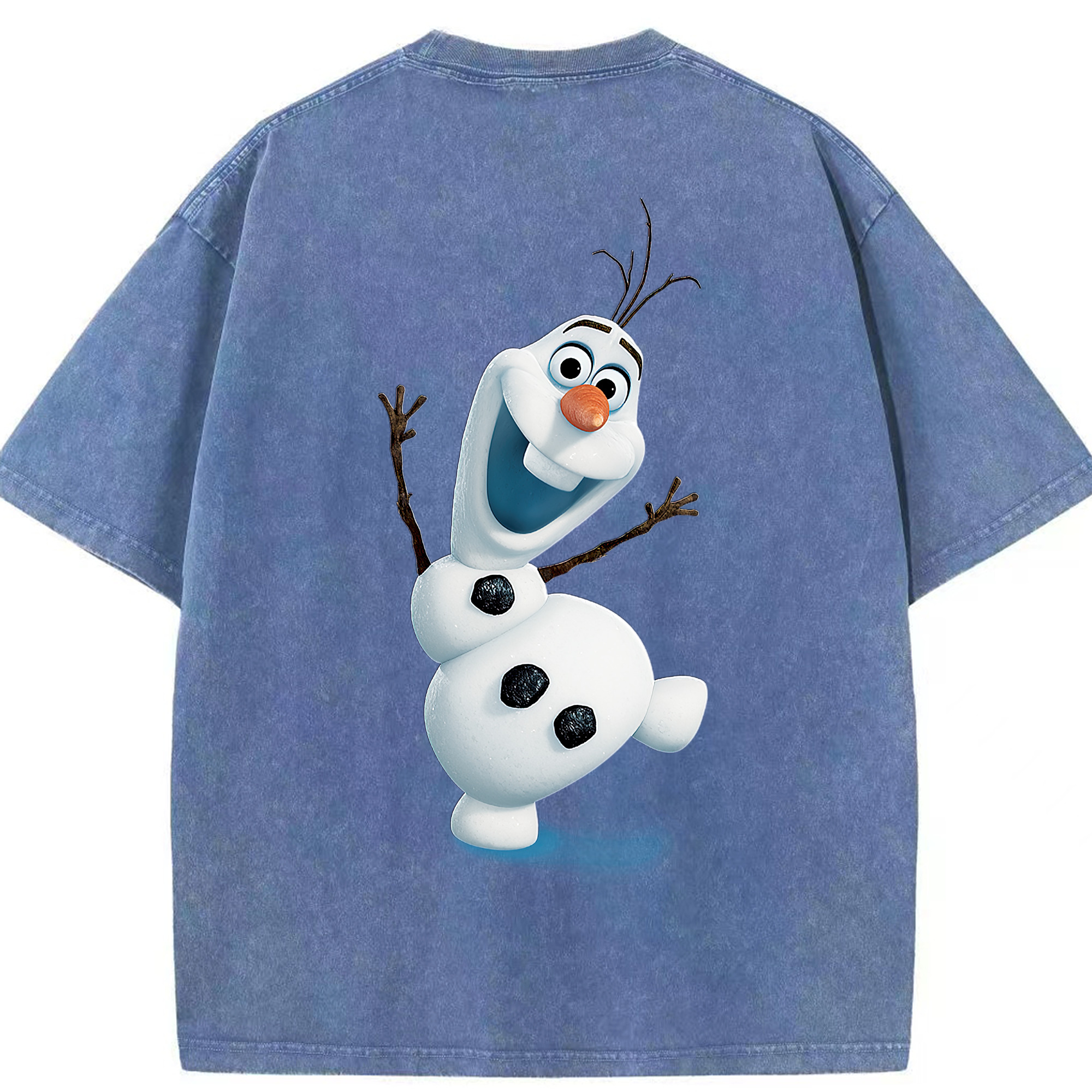 （画像用） アナと雪の女王 アンナ エルサ Frozen Anna Elsa 綿100% ヴィンテージ風 半袖Tシャツ（背面プリント）