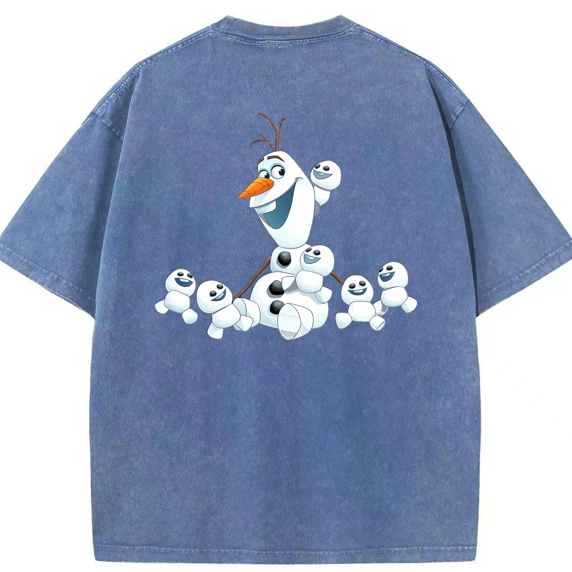 （画像用） アナと雪の女王 アンナ エルサ Frozen Anna Elsa 綿100% ヴィンテージ風 半袖Tシャツ（背面プリント）