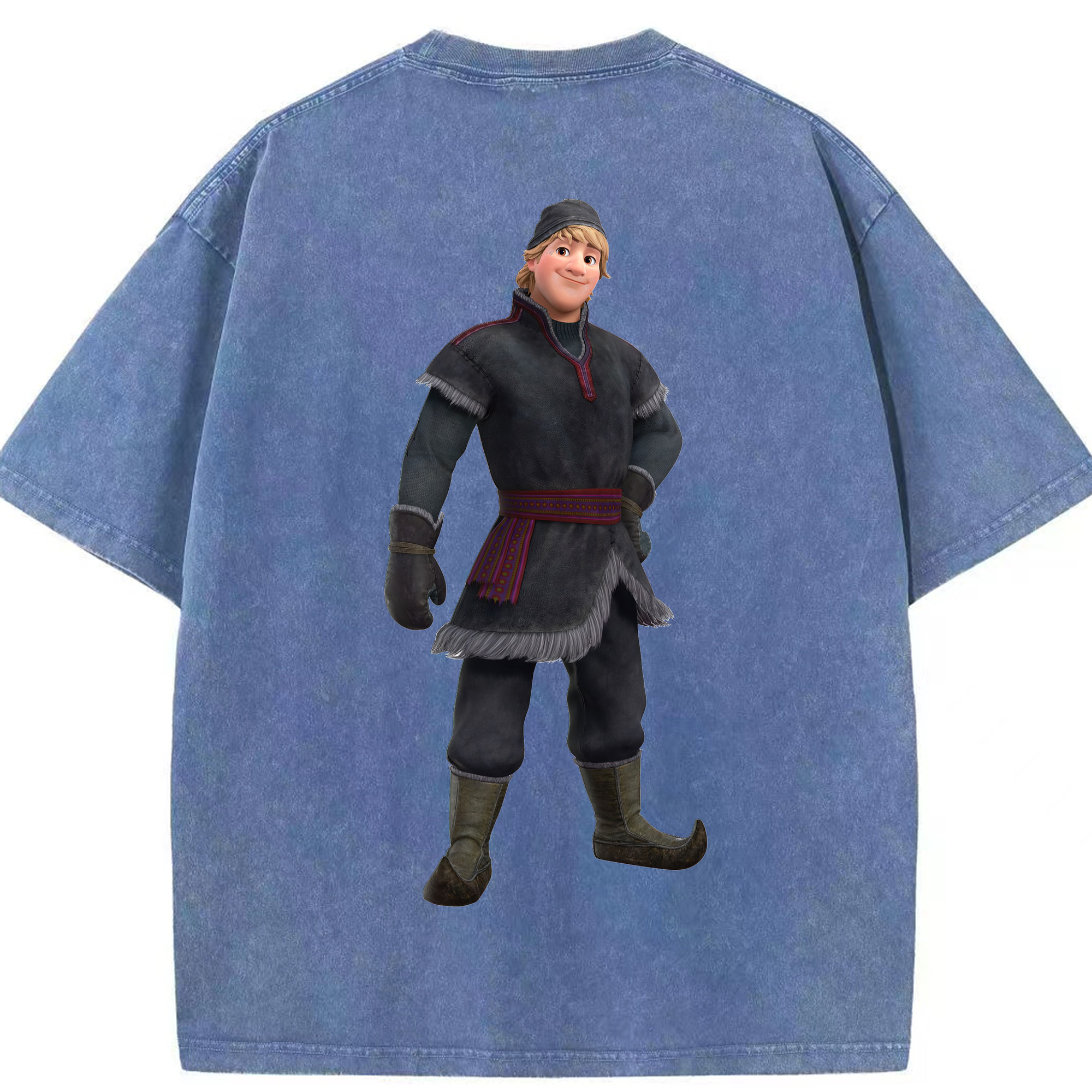 （画像用） アナと雪の女王 アンナ エルサ Frozen Anna Elsa 綿100% ヴィンテージ風 半袖Tシャツ（背面プリント）