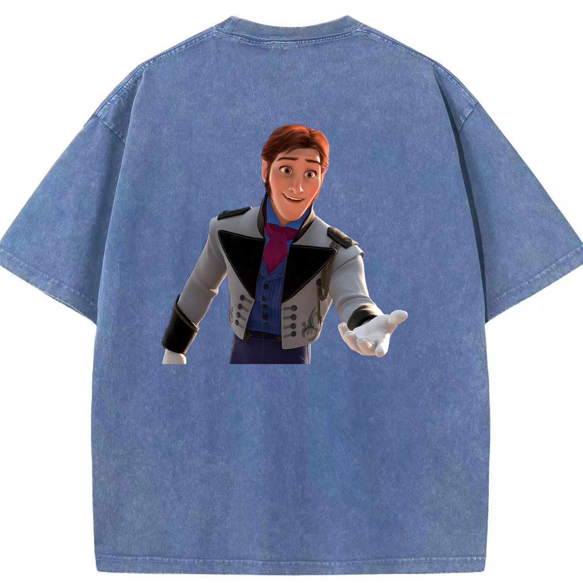 （画像用） アナと雪の女王 アンナ エルサ Frozen Anna Elsa 綿100% ヴィンテージ風 半袖Tシャツ（背面プリント）