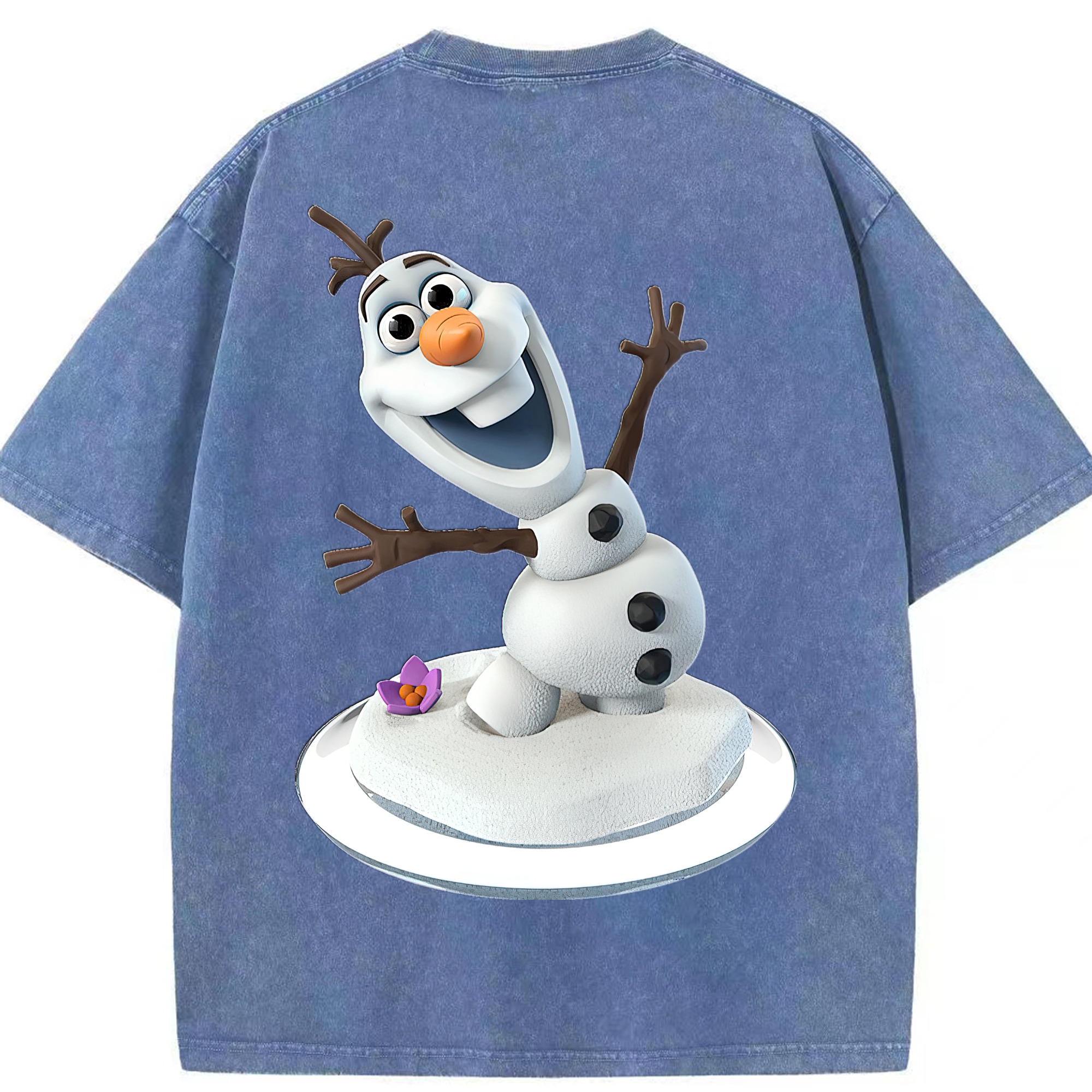 （画像用） アナと雪の女王 アンナ エルサ Frozen Anna Elsa 綿100% ヴィンテージ風 半袖Tシャツ（背面プリント）