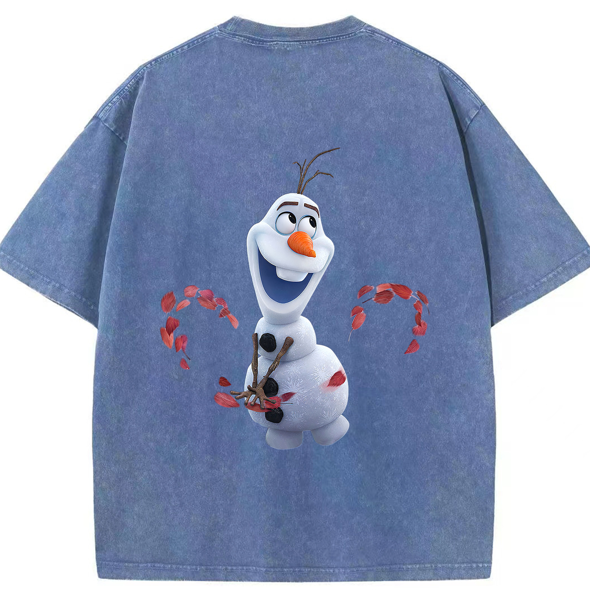 （画像用） アナと雪の女王 アンナ エルサ Frozen Anna Elsa 綿100% ヴィンテージ風 半袖Tシャツ（背面プリント）