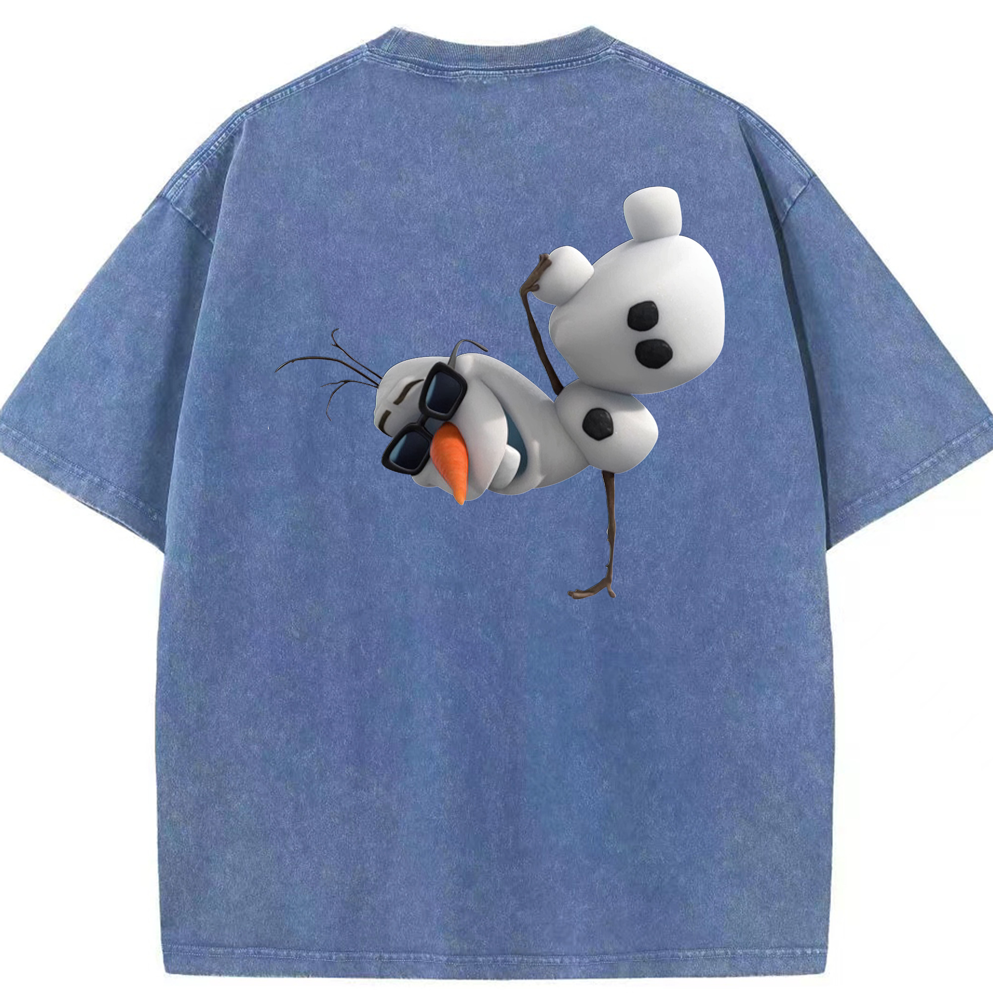 （画像用） アナと雪の女王 アンナ エルサ Frozen Anna Elsa 綿100% ヴィンテージ風 半袖Tシャツ（背面プリント）