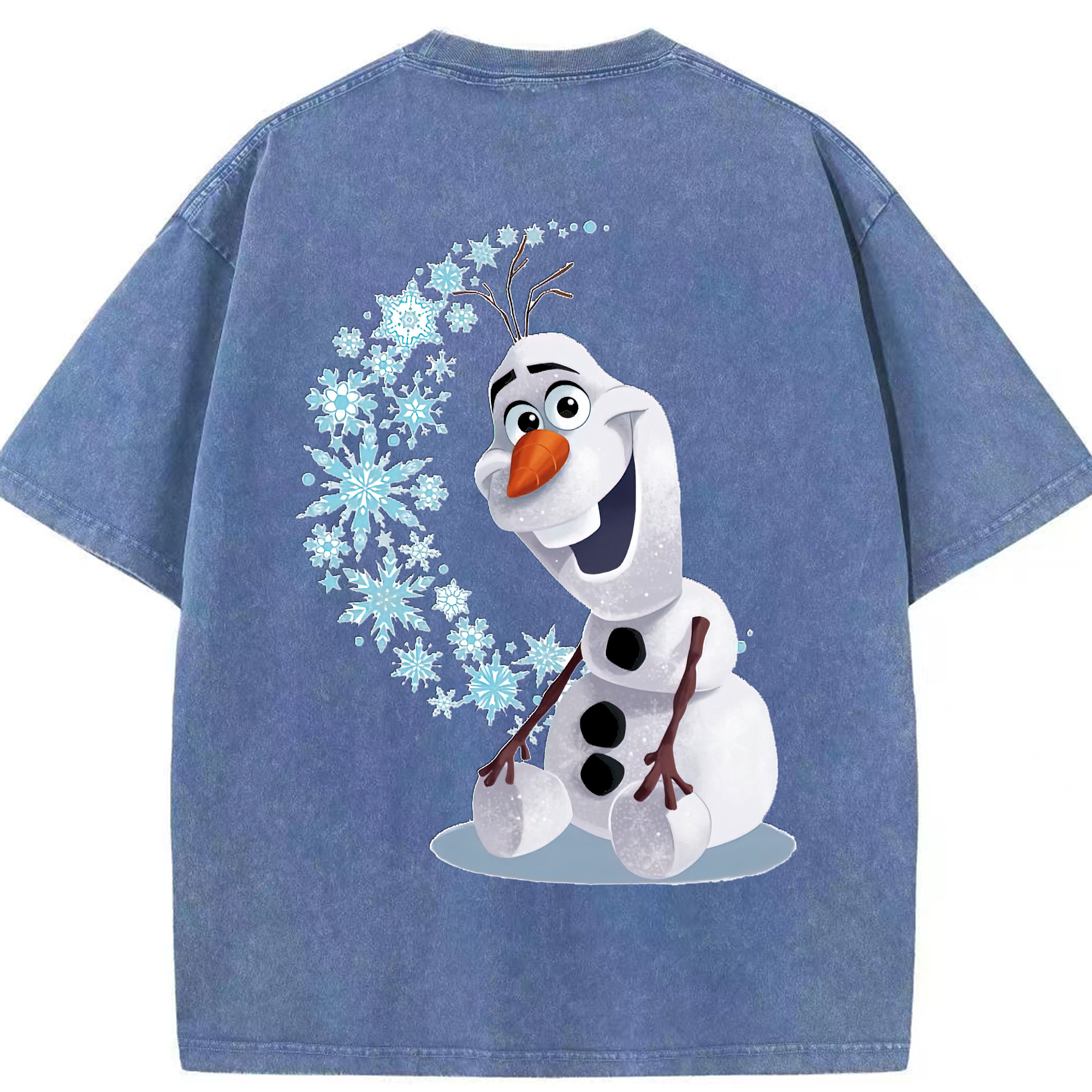 （画像用） アナと雪の女王 アンナ エルサ Frozen Anna Elsa 綿100% ヴィンテージ風 半袖Tシャツ（背面プリント）