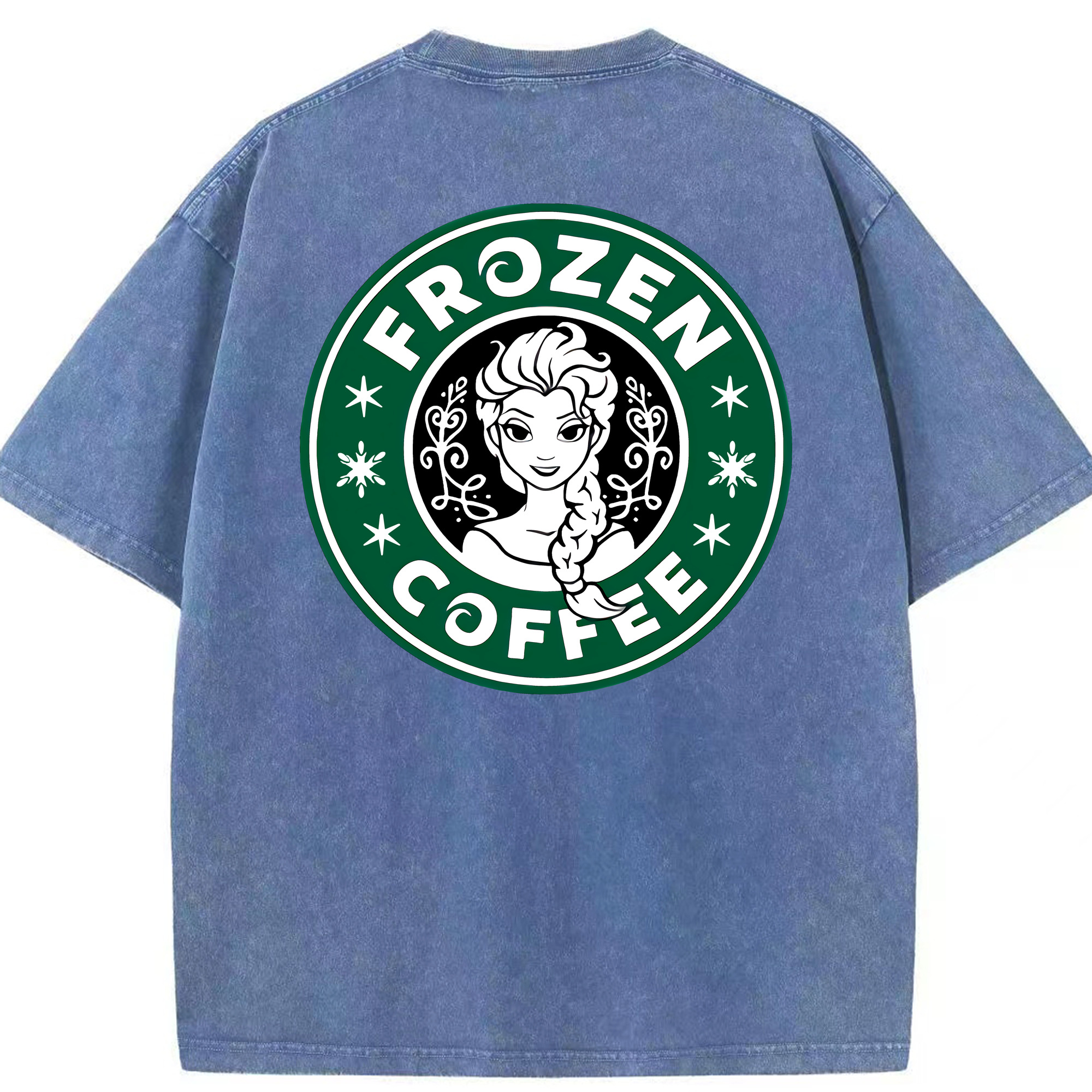 （画像用） アナと雪の女王 アンナ エルサ Frozen Anna Elsa 綿100% ヴィンテージ風 半袖Tシャツ（背面プリント）