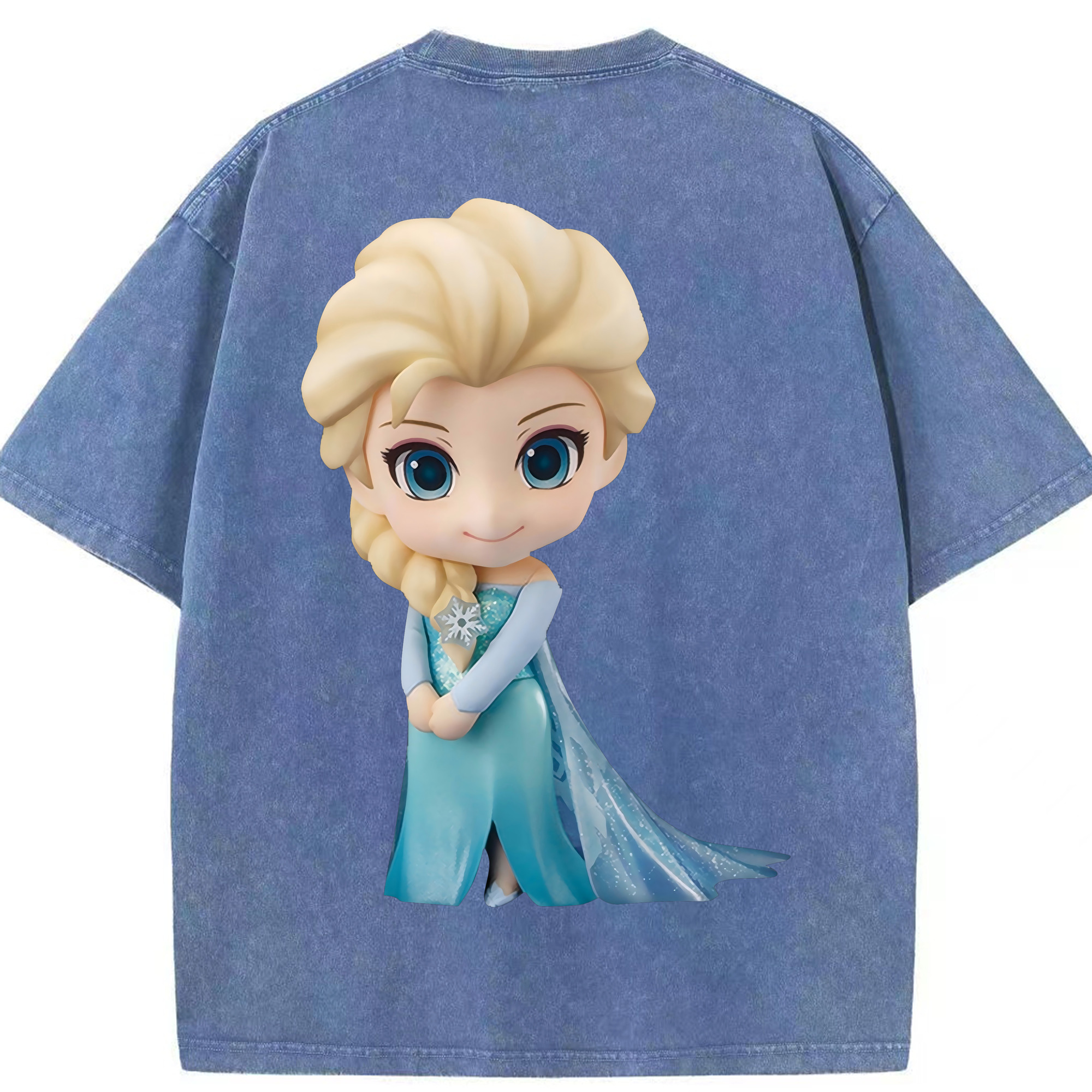 アナと雪の女王 アンナ エルサ Frozen Anna Elsa 綿100% ヴィンテージ風 半袖Tシャツ（背面プリント）