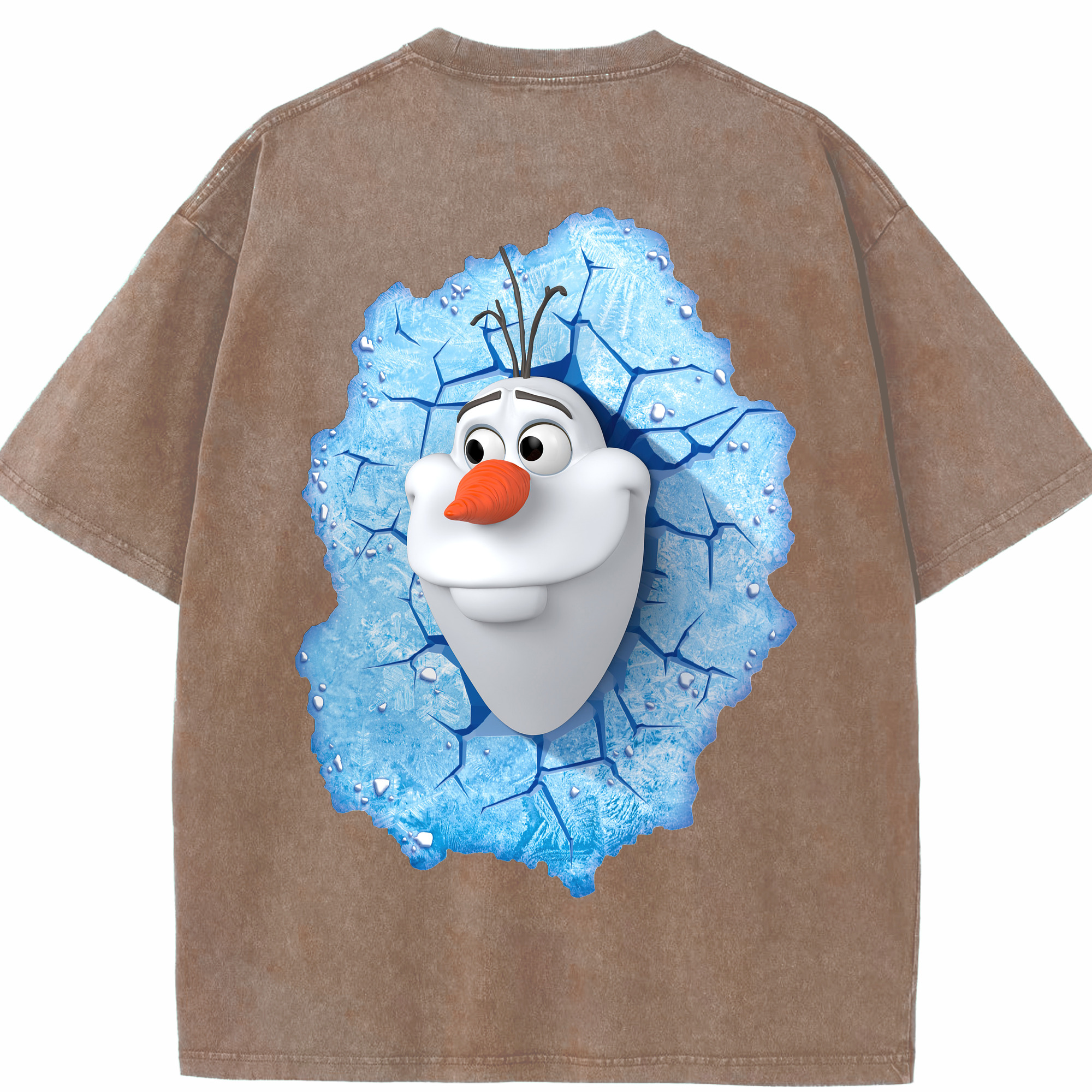 （画像用） アナと雪の女王 アンナ エルサ Frozen Anna Elsa 綿100% ヴィンテージ風 半袖Tシャツ（背面プリント）