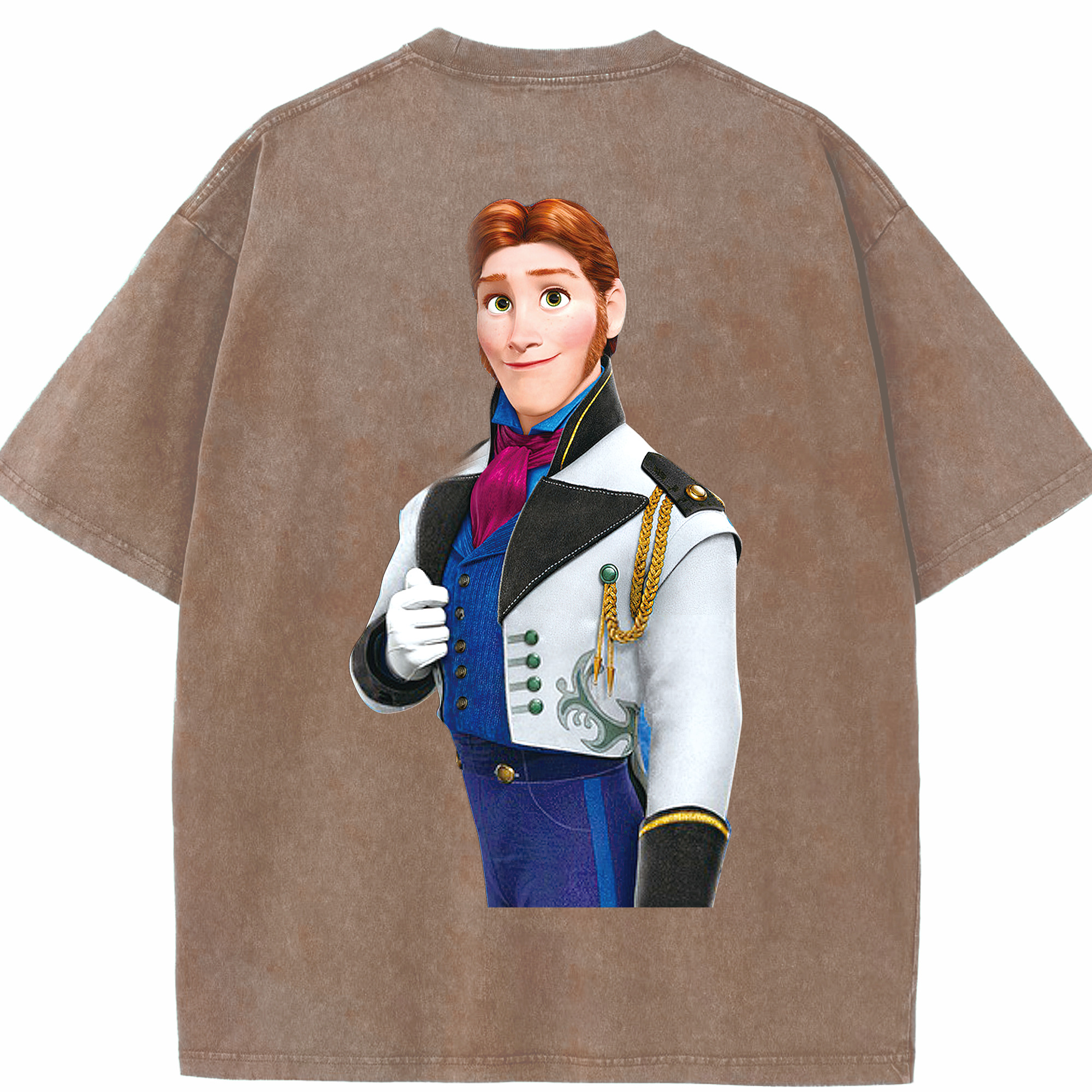 （画像用） アナと雪の女王 アンナ エルサ Frozen Anna Elsa 綿100% ヴィンテージ風 半袖Tシャツ（背面プリント）