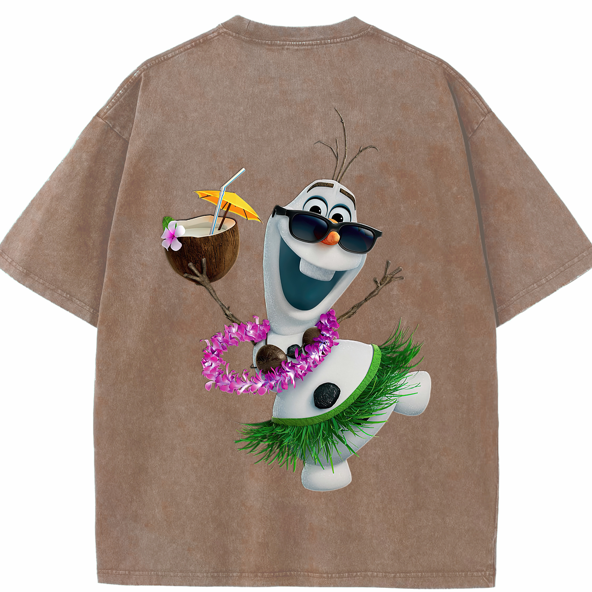 （画像用） アナと雪の女王 アンナ エルサ Frozen Anna Elsa 綿100% ヴィンテージ風 半袖Tシャツ（背面プリント）